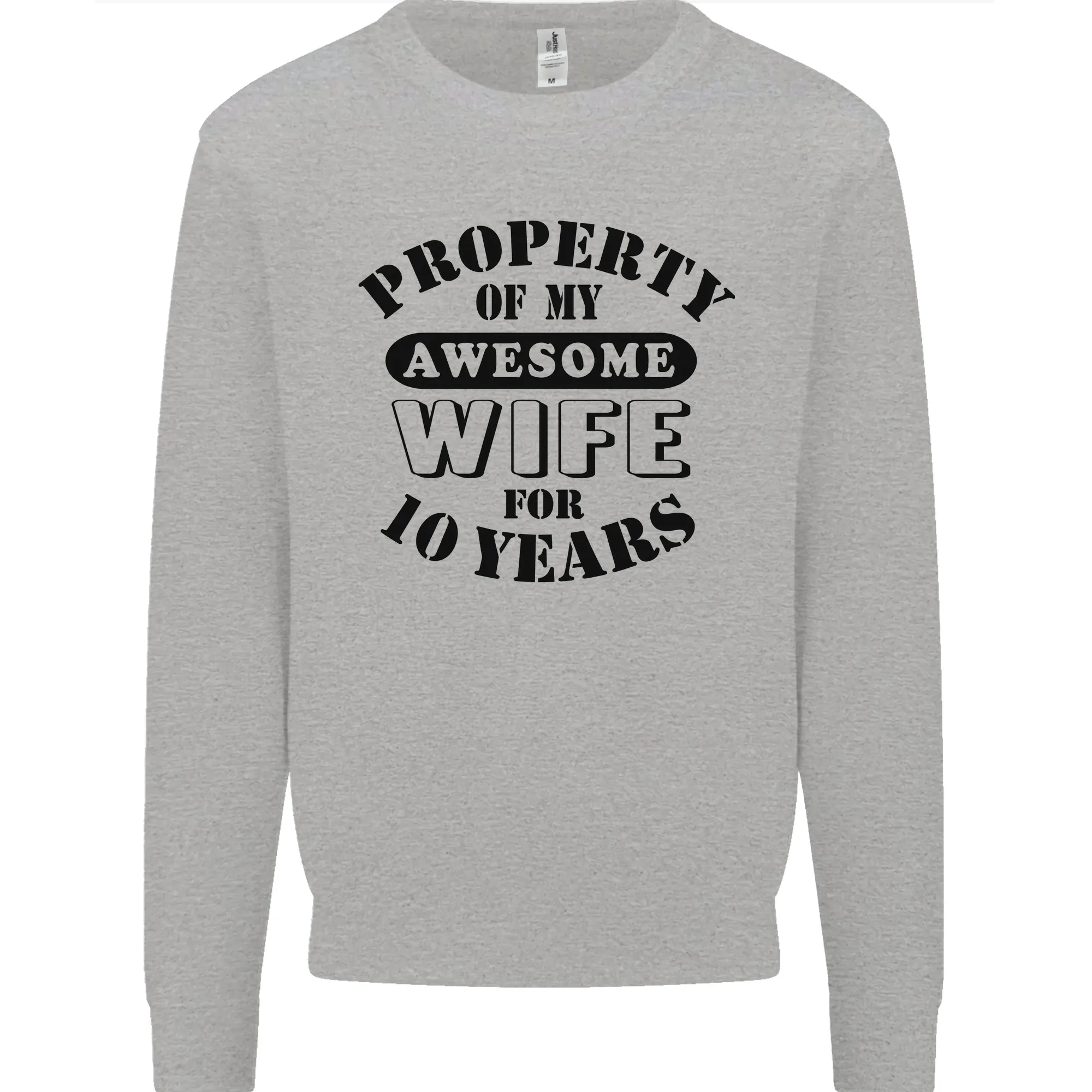 10th Wedding Anniversary 10 Year Funny Wife Mens Sweatshirt Jumper