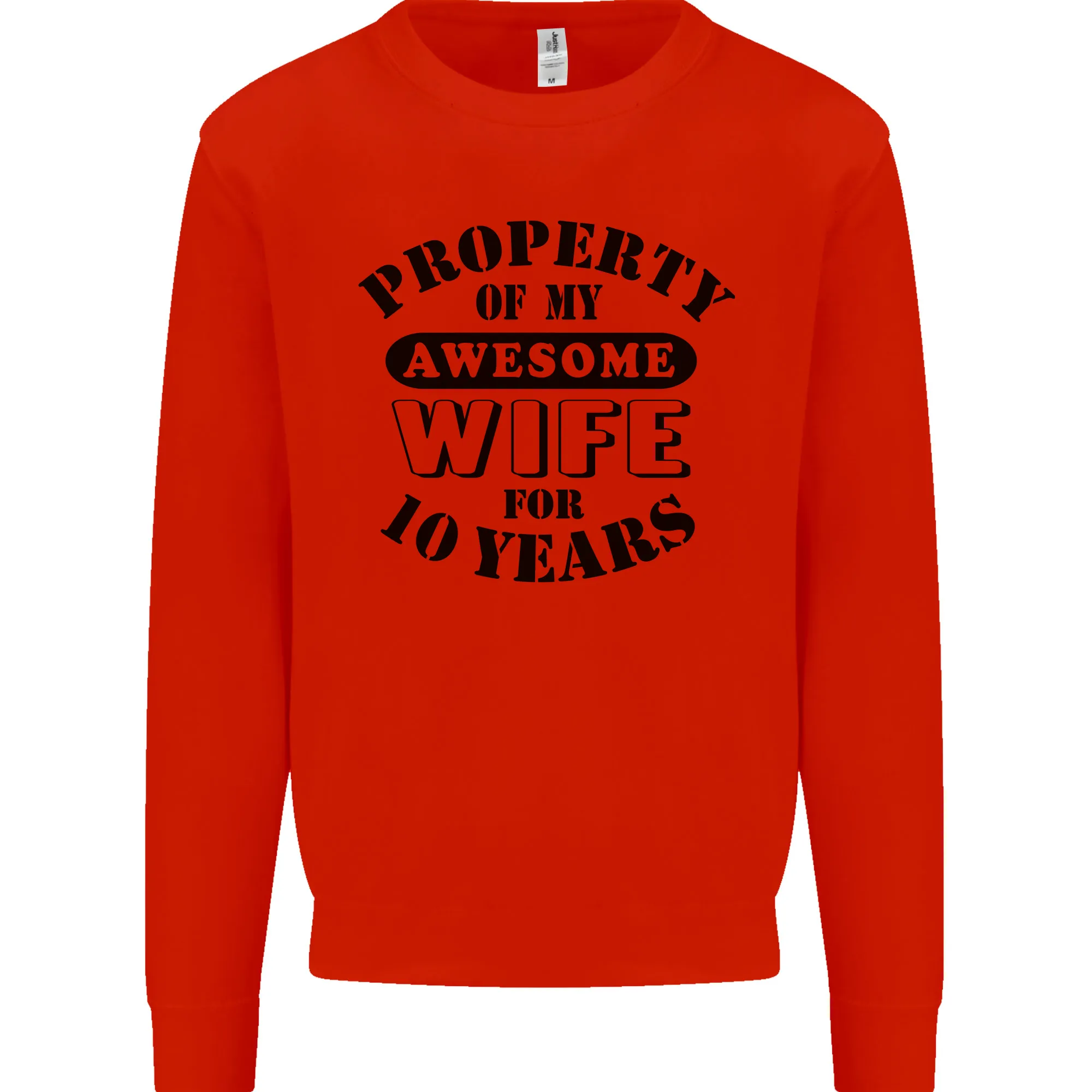 10th Wedding Anniversary 10 Year Funny Wife Mens Sweatshirt Jumper