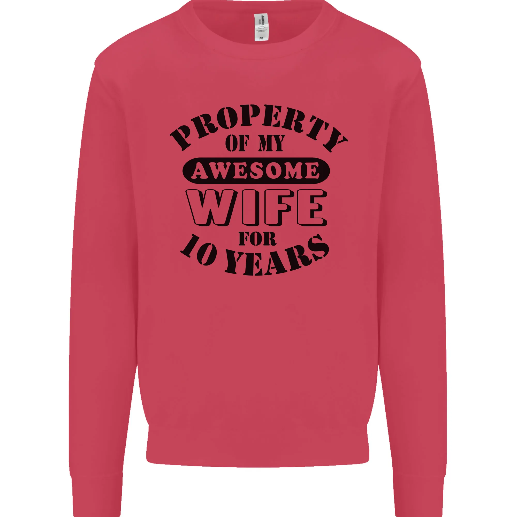 10th Wedding Anniversary 10 Year Funny Wife Mens Sweatshirt Jumper