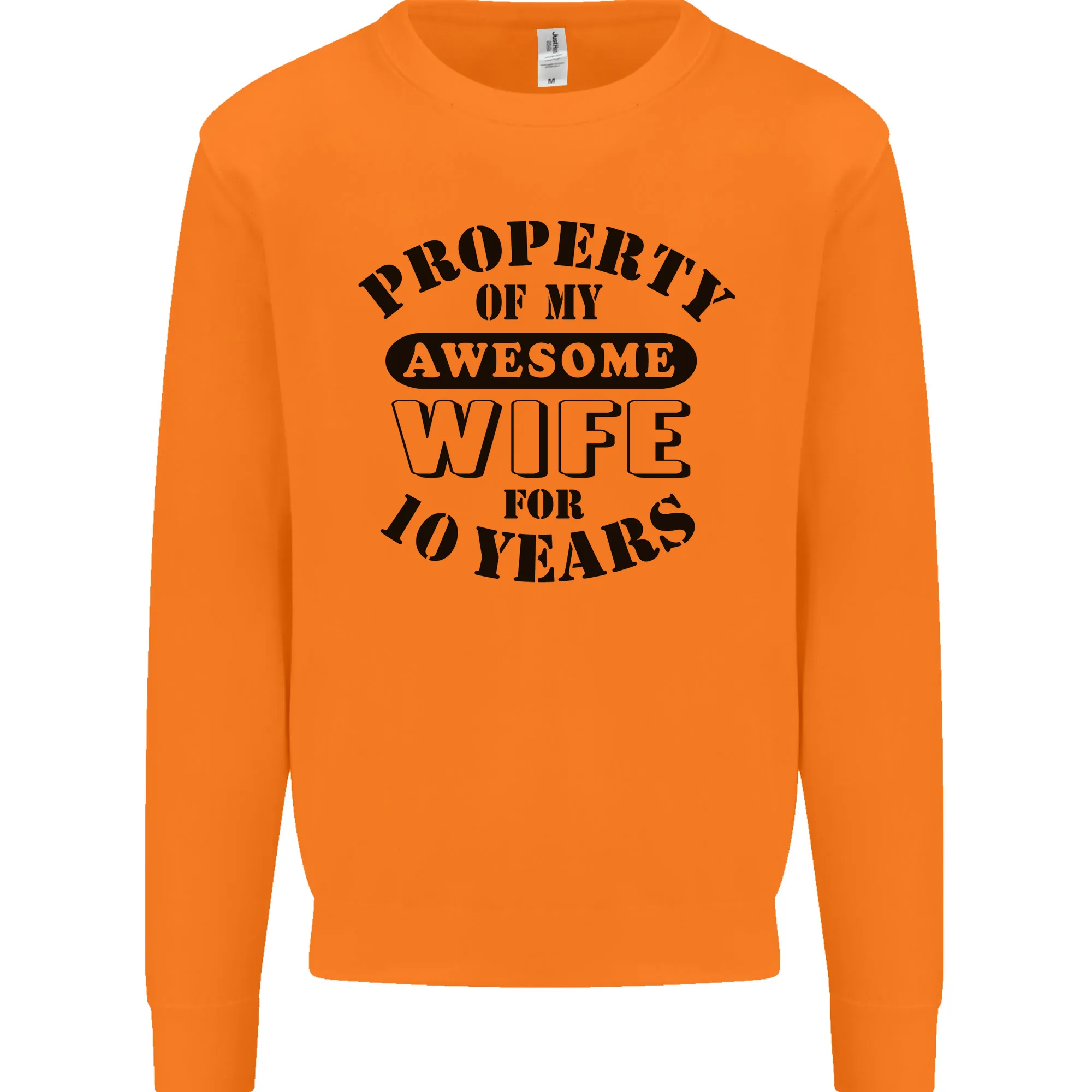 10th Wedding Anniversary 10 Year Funny Wife Mens Sweatshirt Jumper