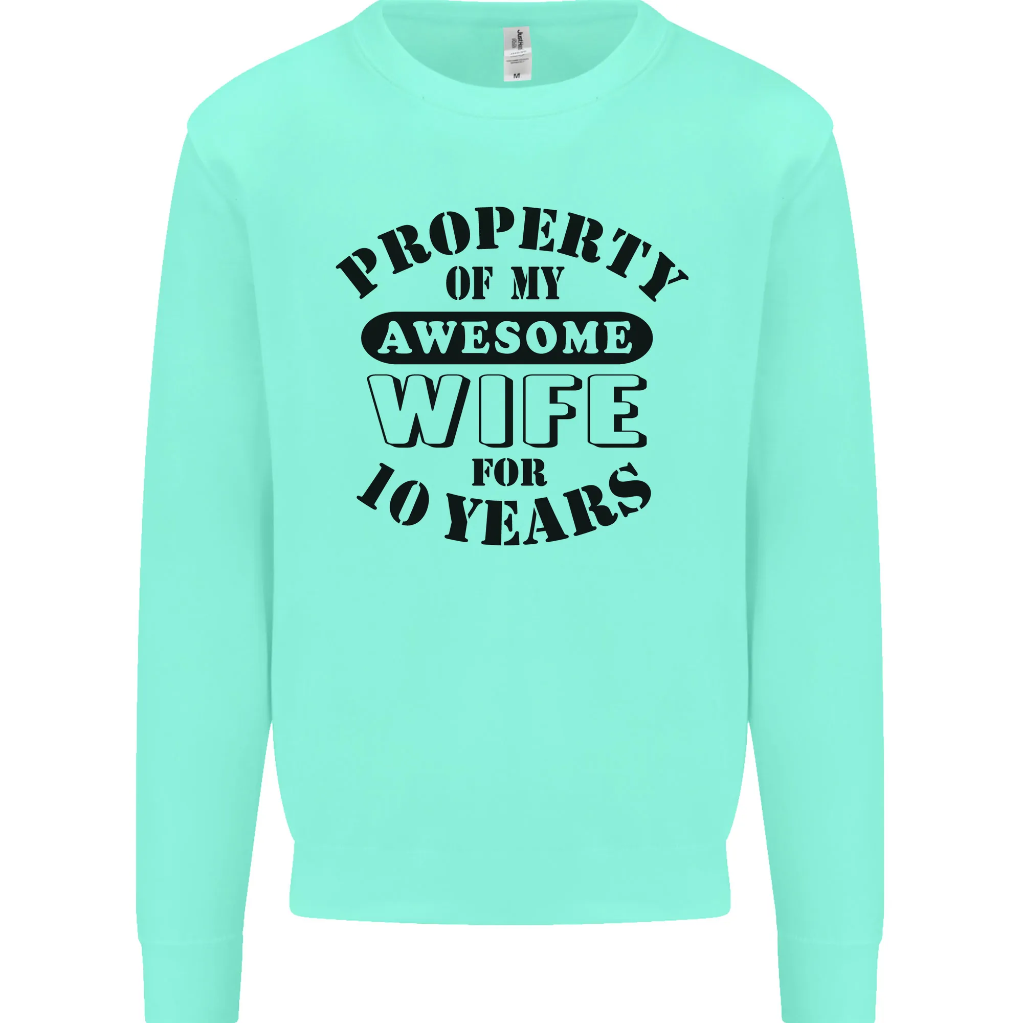 10th Wedding Anniversary 10 Year Funny Wife Mens Sweatshirt Jumper