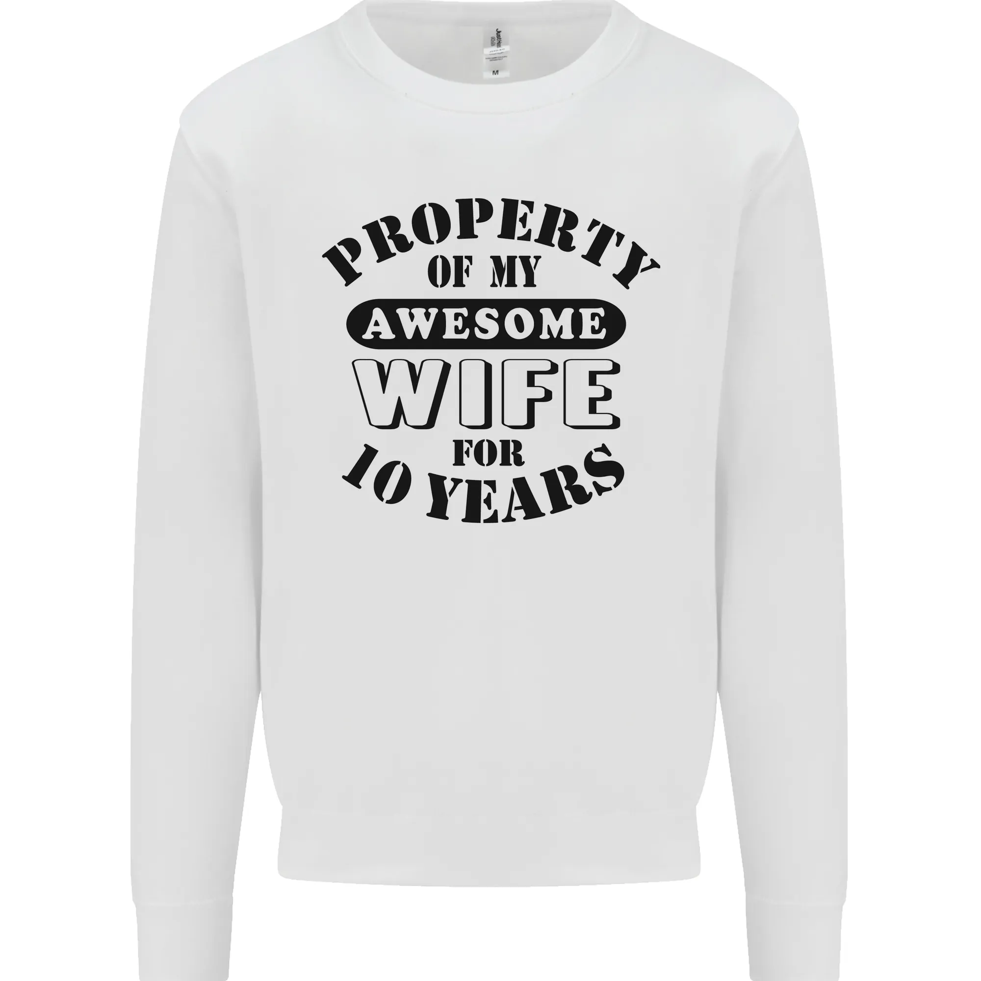 10th Wedding Anniversary 10 Year Funny Wife Mens Sweatshirt Jumper