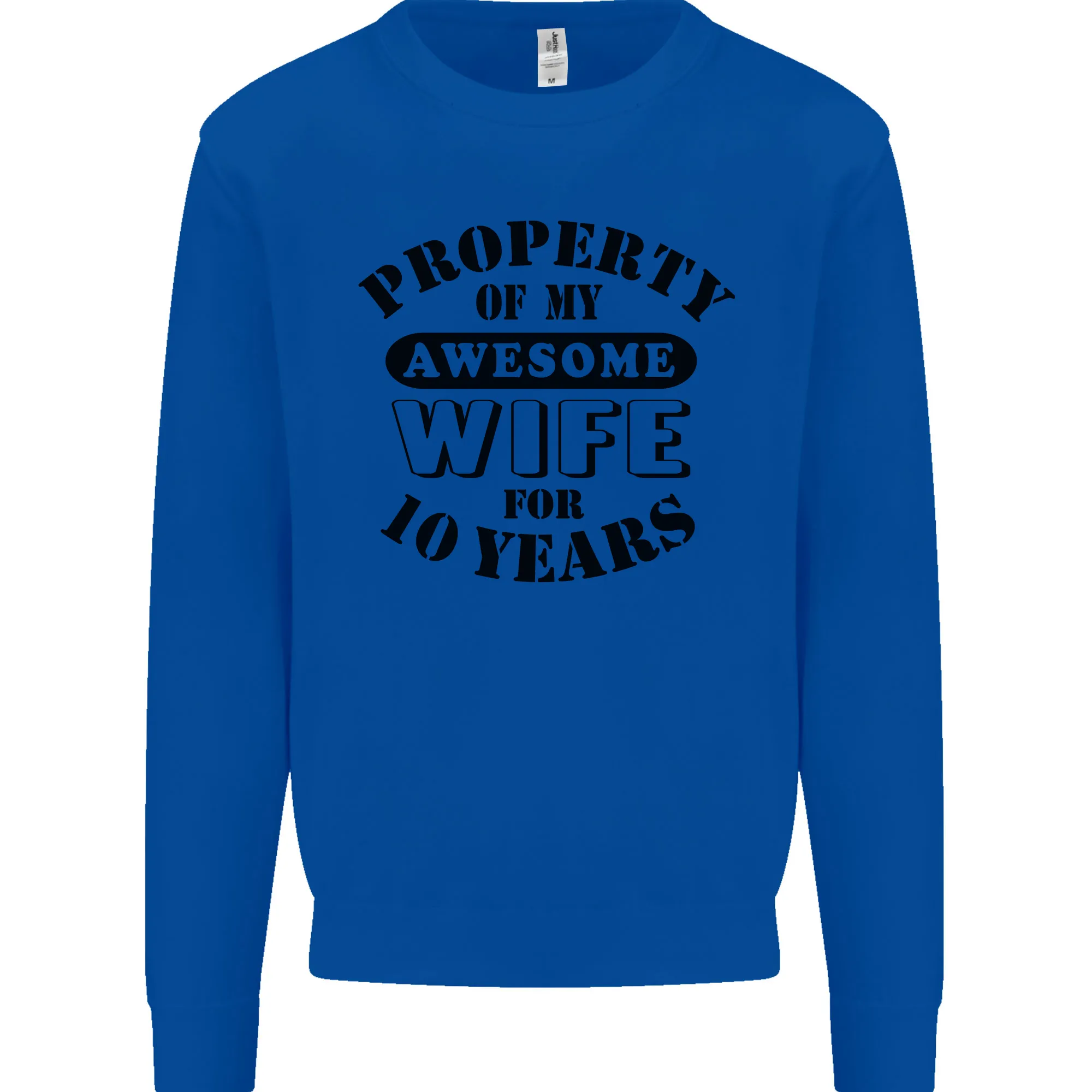 10th Wedding Anniversary 10 Year Funny Wife Mens Sweatshirt Jumper