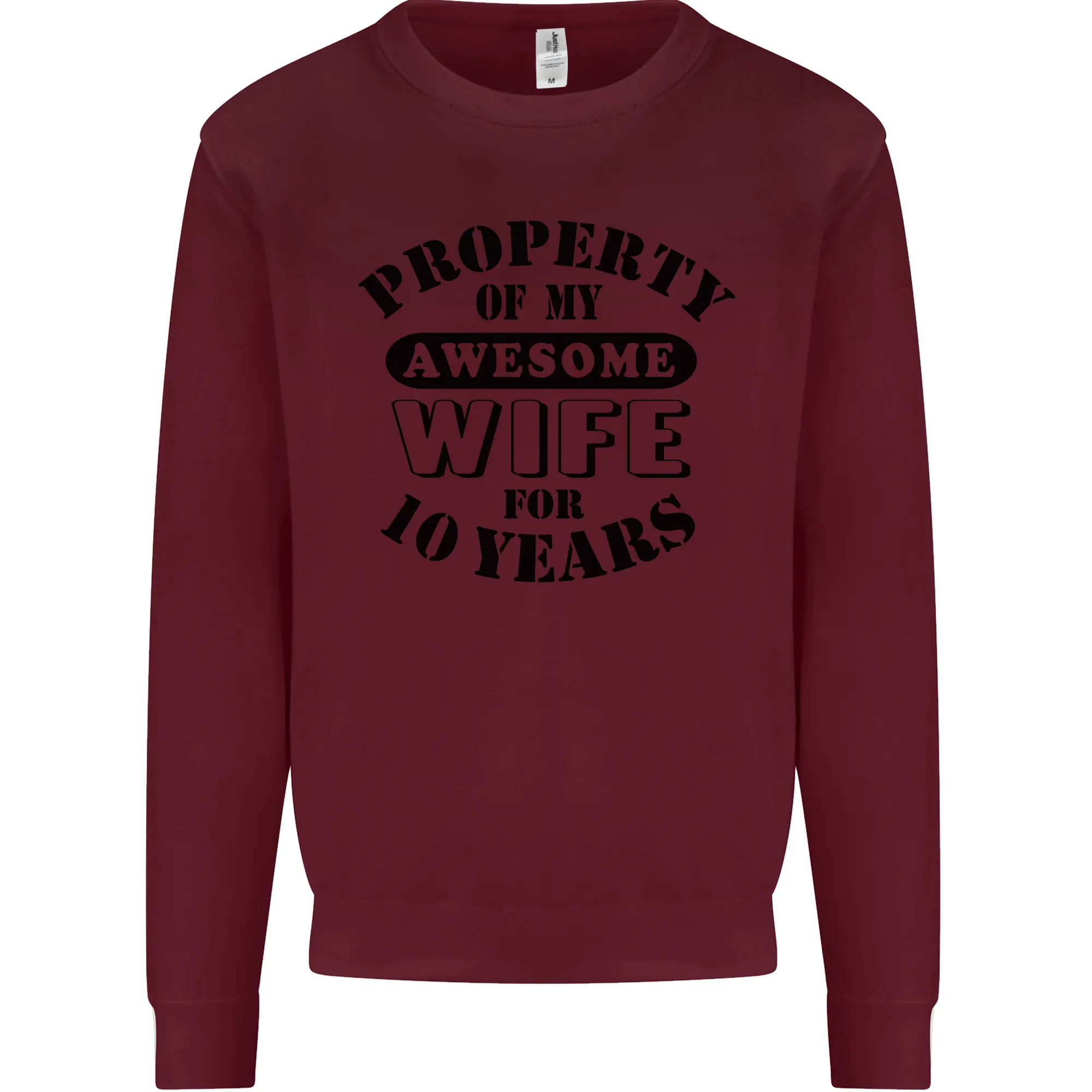 10th Wedding Anniversary 10 Year Funny Wife Mens Sweatshirt Jumper