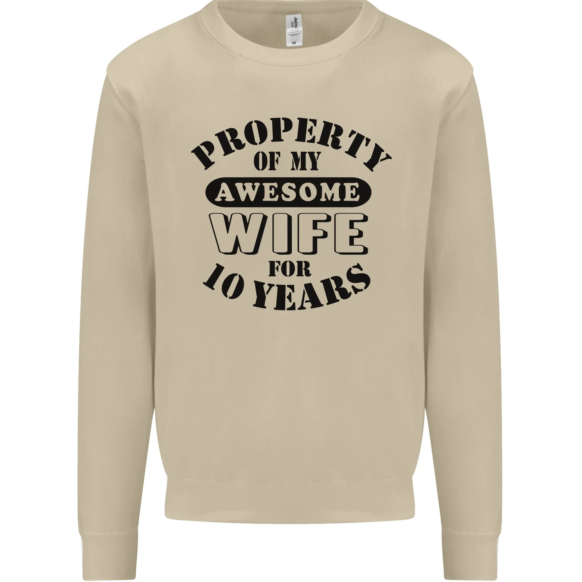 10th Wedding Anniversary 10 Year Funny Wife Mens Sweatshirt Jumper