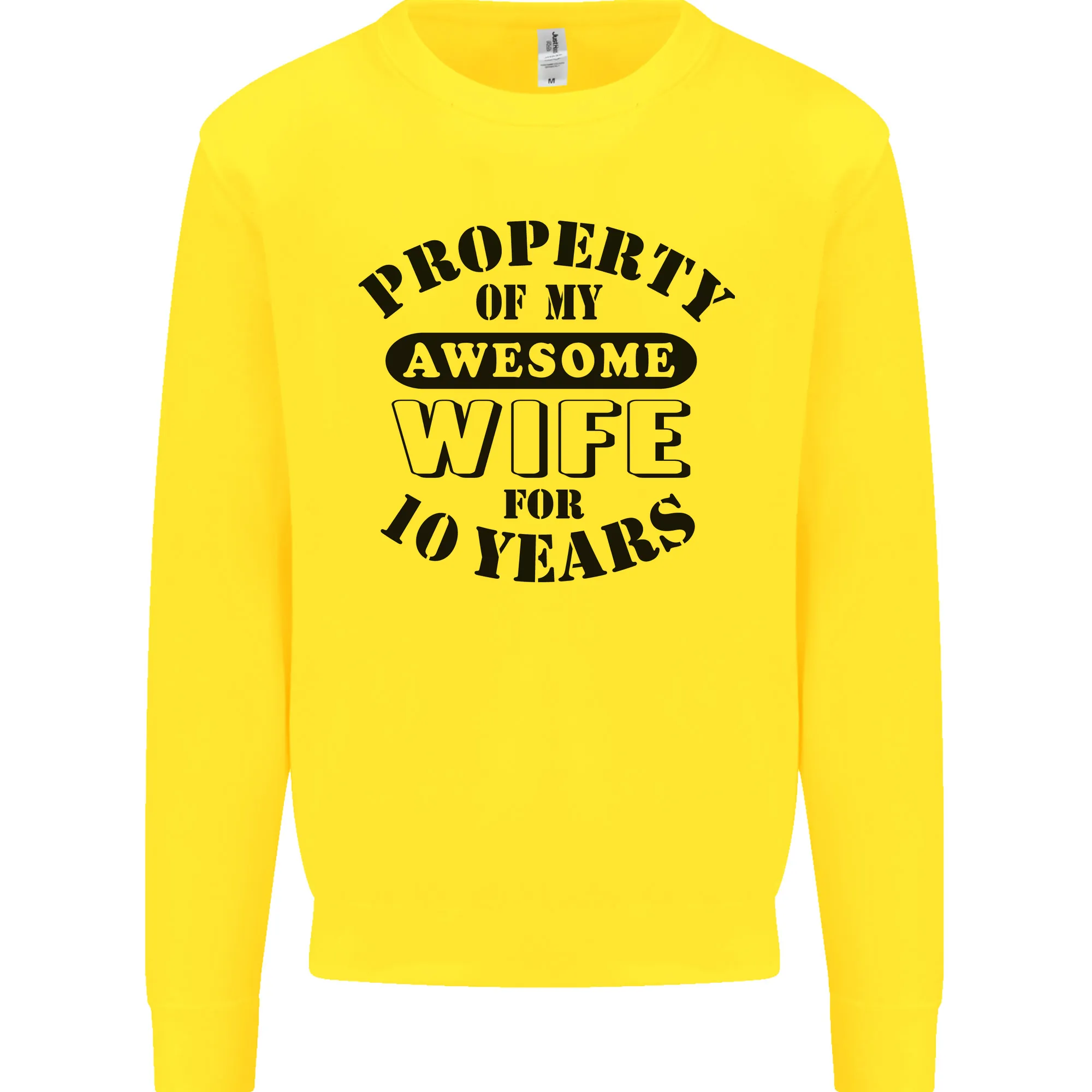 10th Wedding Anniversary 10 Year Funny Wife Mens Sweatshirt Jumper