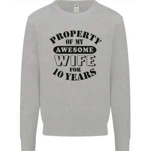 10th Wedding Anniversary 10 Year Funny Wife Mens Sweatshirt Jumper