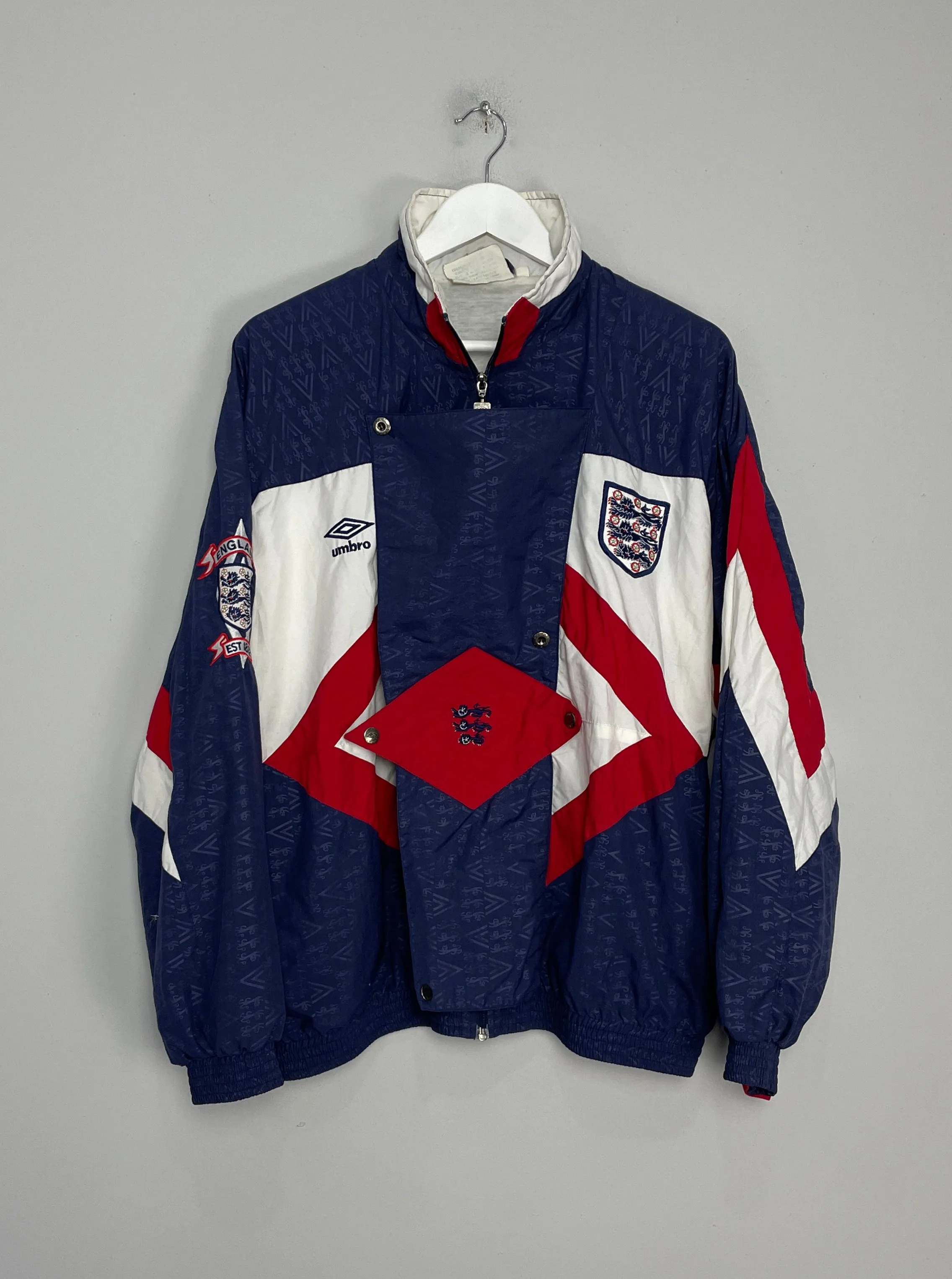 1990/92 ENGLAND TRACK JACKET (M) UMBRO