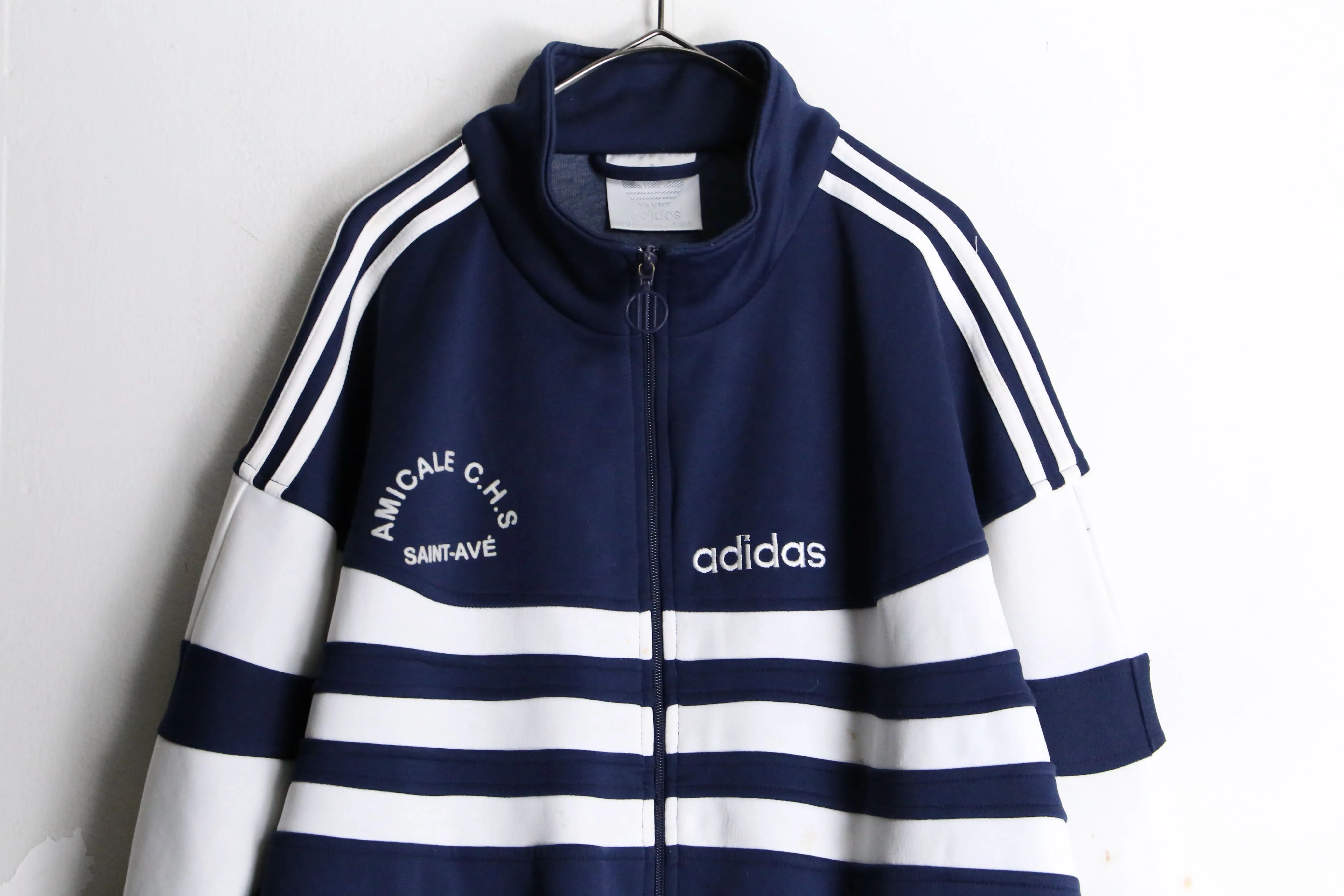 90’s “adidas” navy × white track jacket