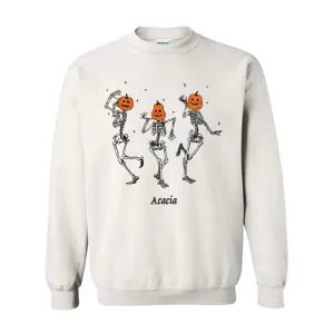 Acacia Pumpkin Head Skeletons Crewneck Sweatshirt