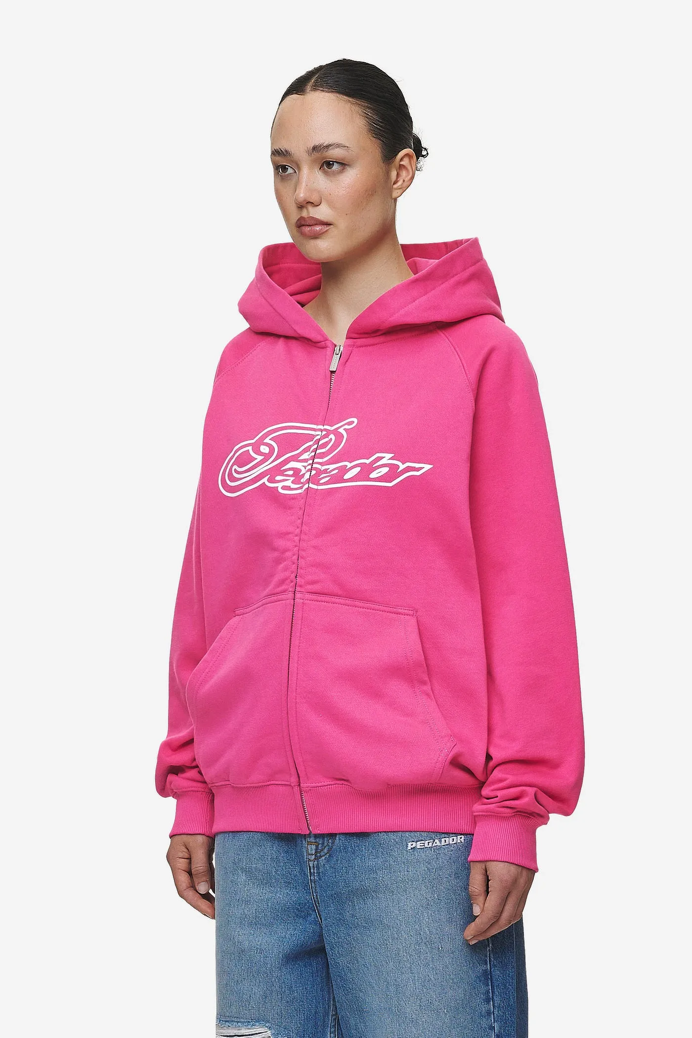 Anna Oversized Sweat Jacket Washed Digital Pink