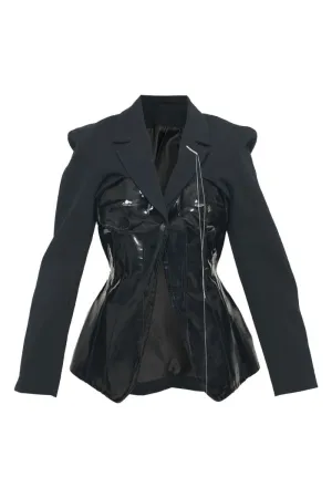 BLACK TAILORED CORSET JACKET