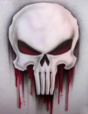 Bleeding Full Size Skull Airbrushed T-Shirt or Sweatshirt