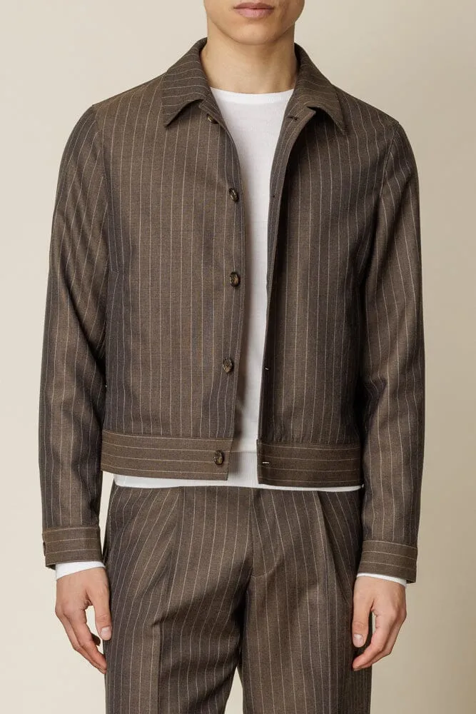 Blouson Set - Brown Pin Stripe