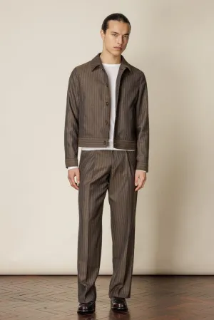 Blouson Set - Brown Pin Stripe