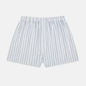 Blue Fine Track Stripe Godfrey Boxer Shorts