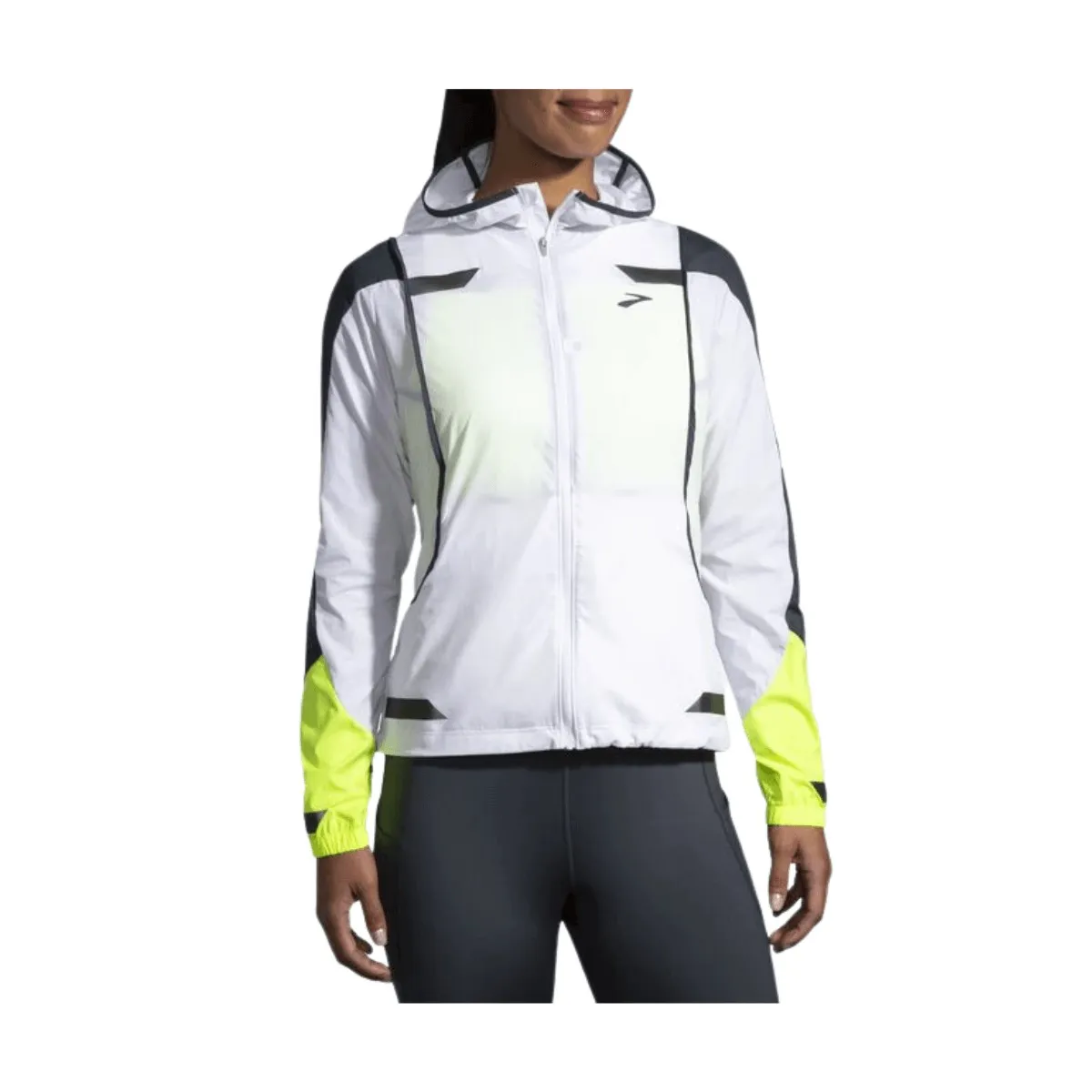 Brooks Run Visible Convertible Jacket White Woman