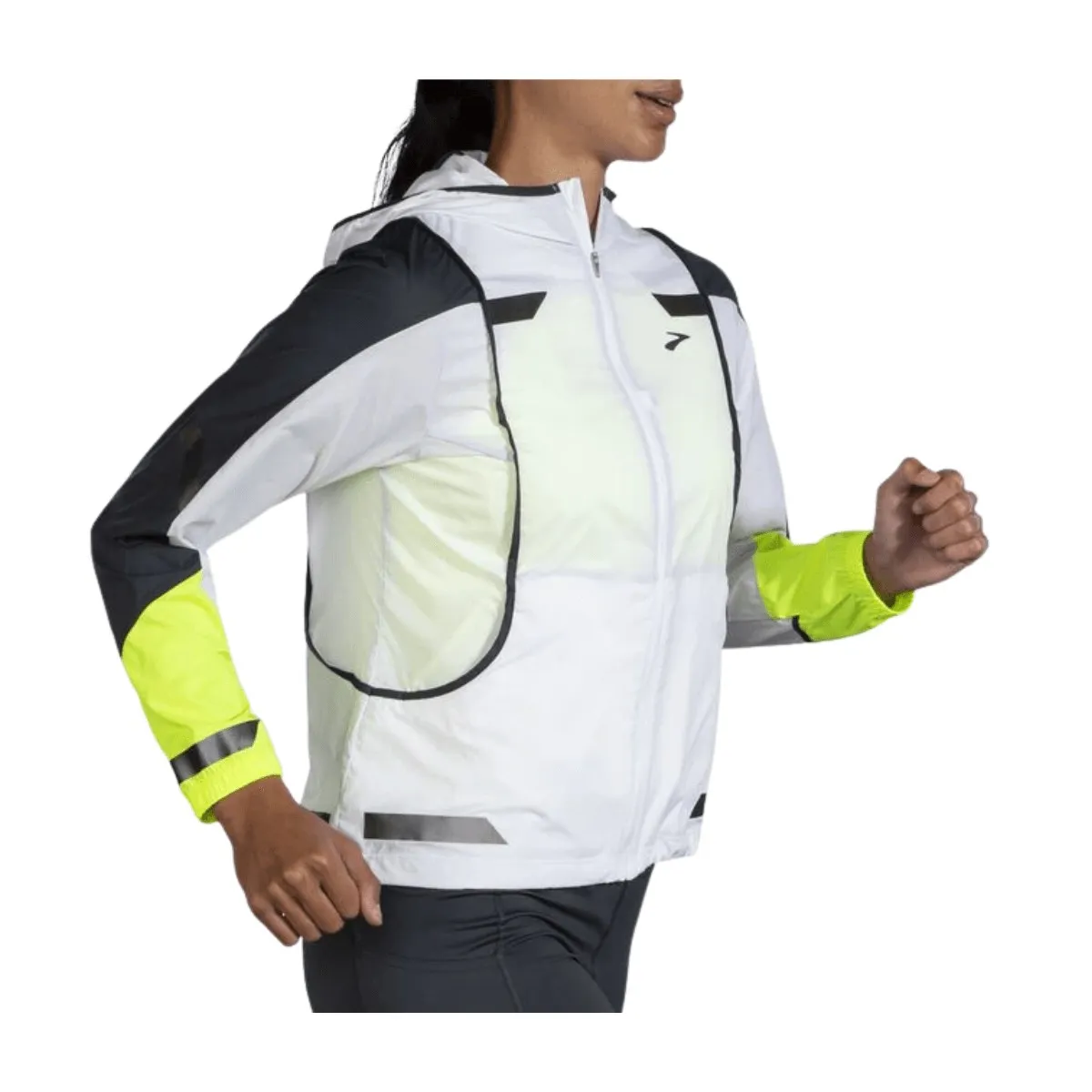 Brooks Run Visible Convertible Jacket White Woman