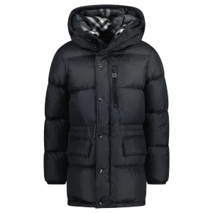 BURBERRY HALSBY MID LENGTH PUFFER JACKET BLACK