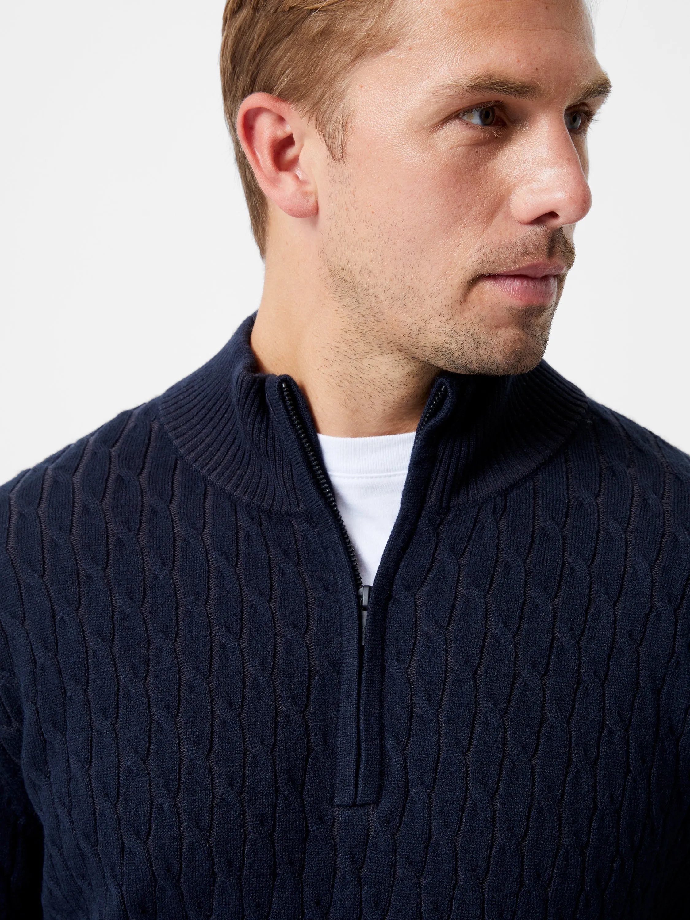 Cable Knit Half Zip Jumper