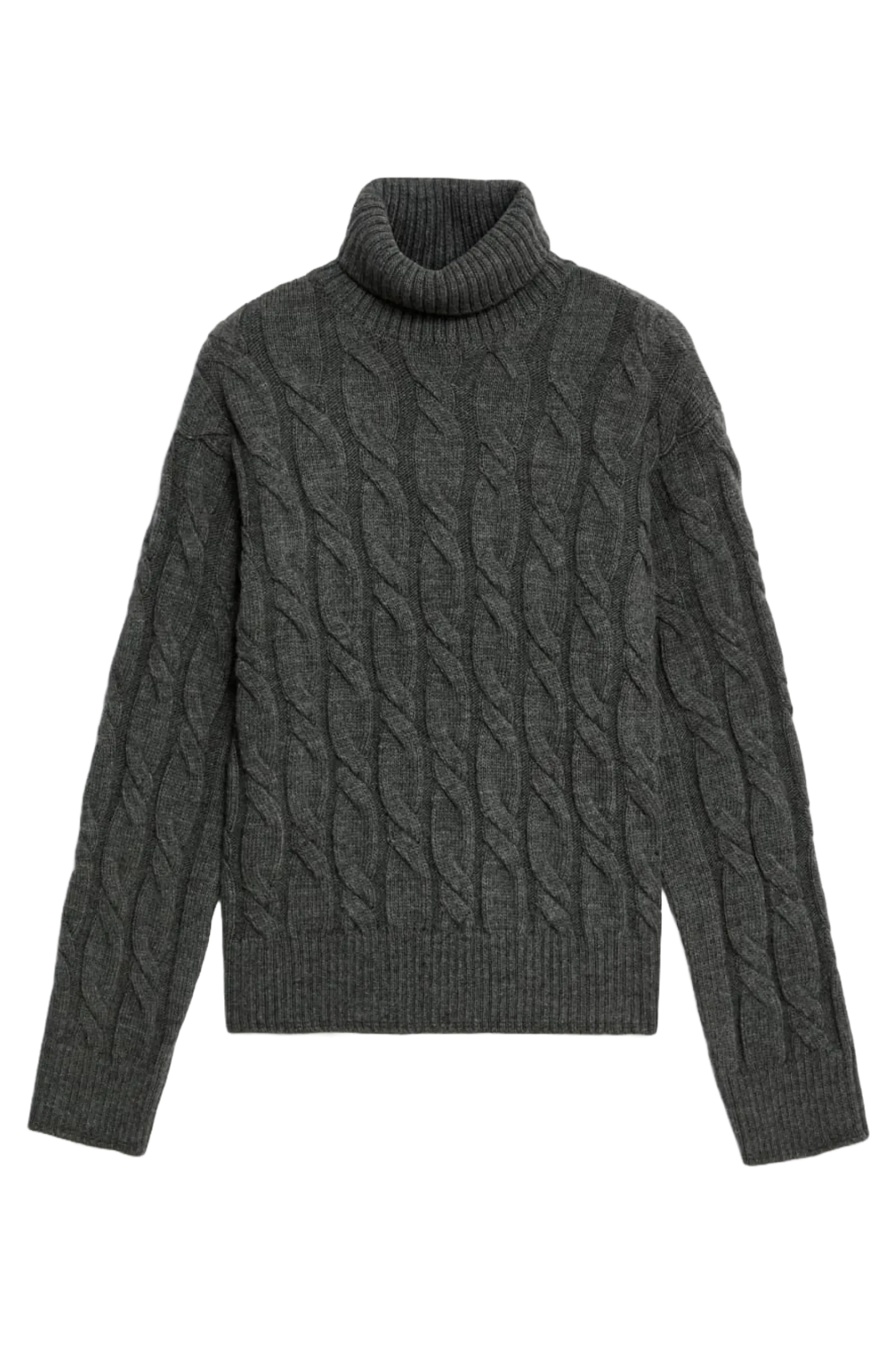 Cable Knit Roll Neck Jumper