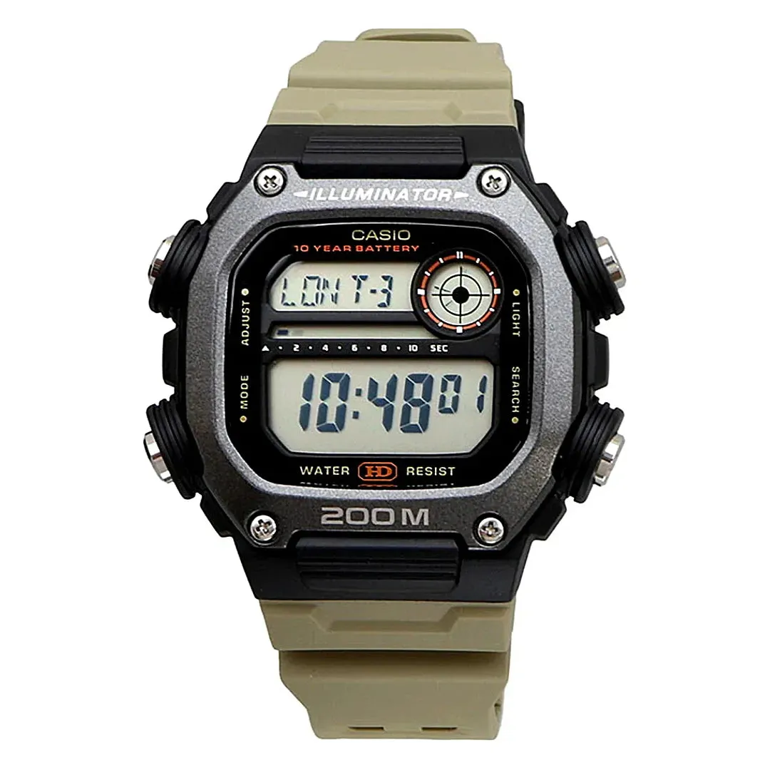 Casio Illuminator Digital Khaki Belt Men's Watch| DW-291HX-5AVDF