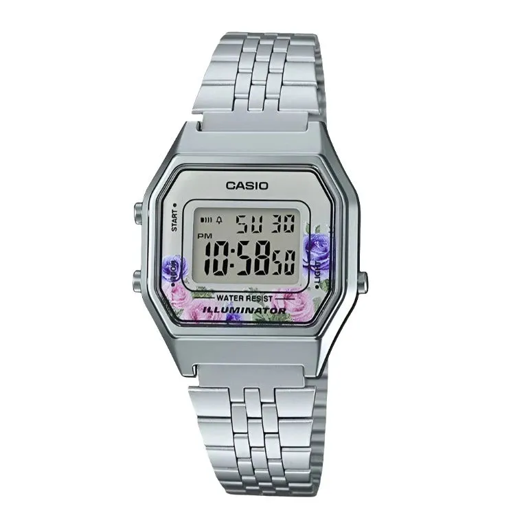 Casio Vintage Digital Silver Tone Stainless Steel Ladies Watch | LA680WA-4CDF