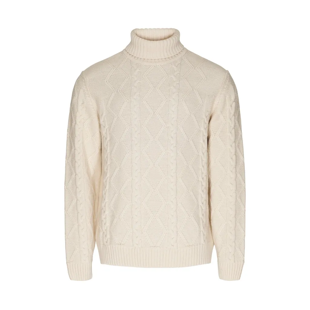 Caspian Knit Roll Neck - Ecru