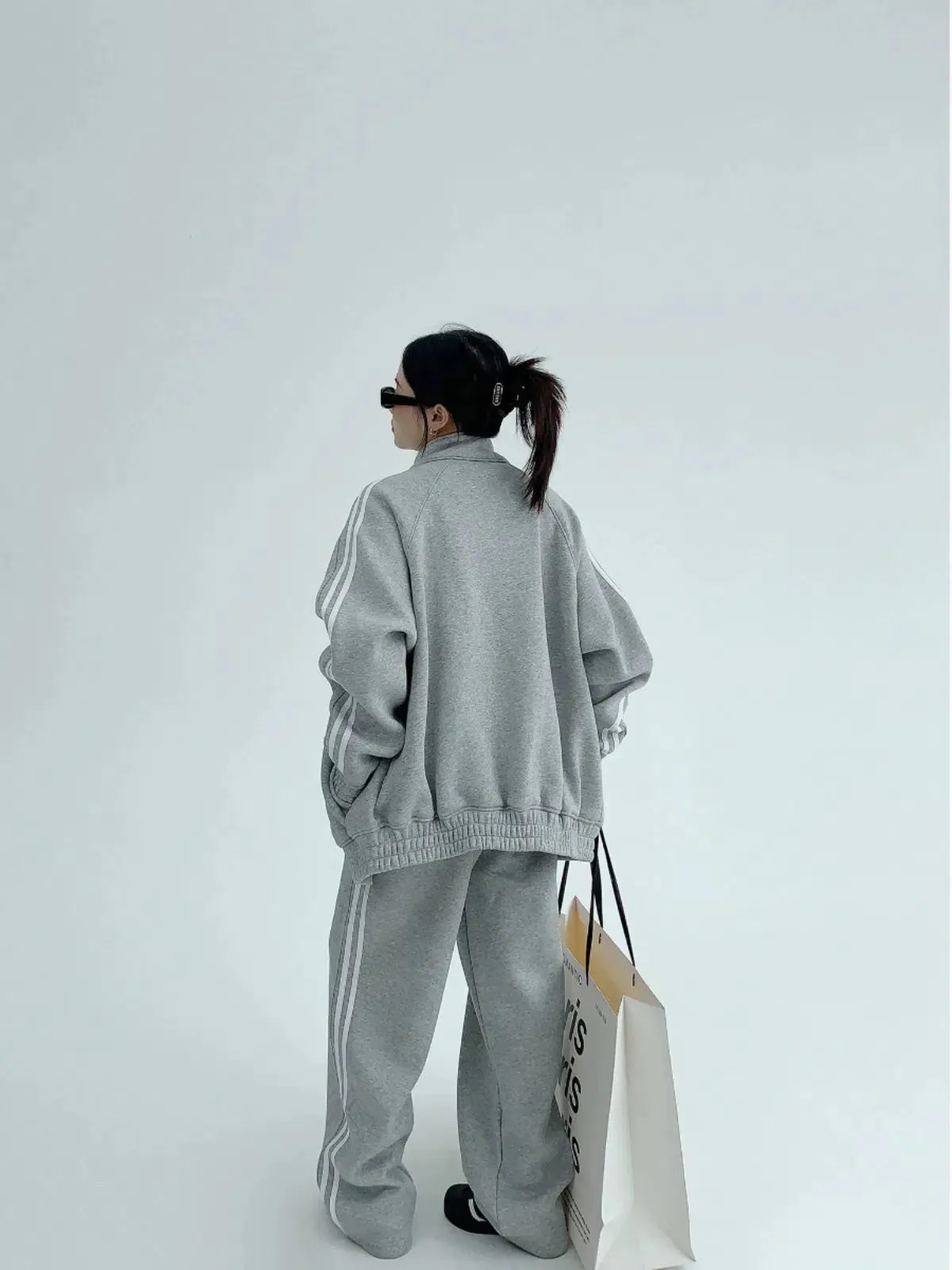 Casual Track Zipper Jacket Pants Suit