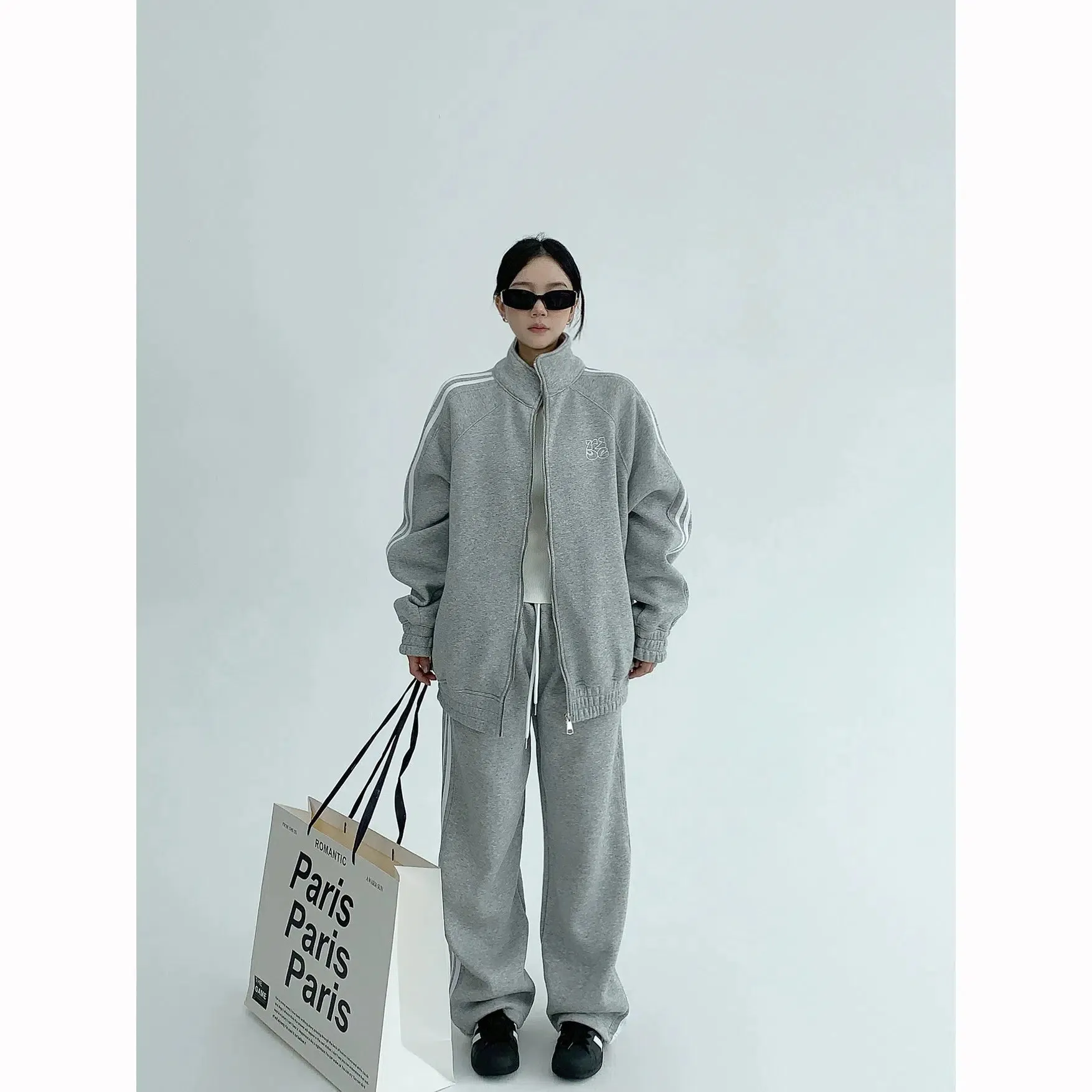 Casual Track Zipper Jacket Pants Suit