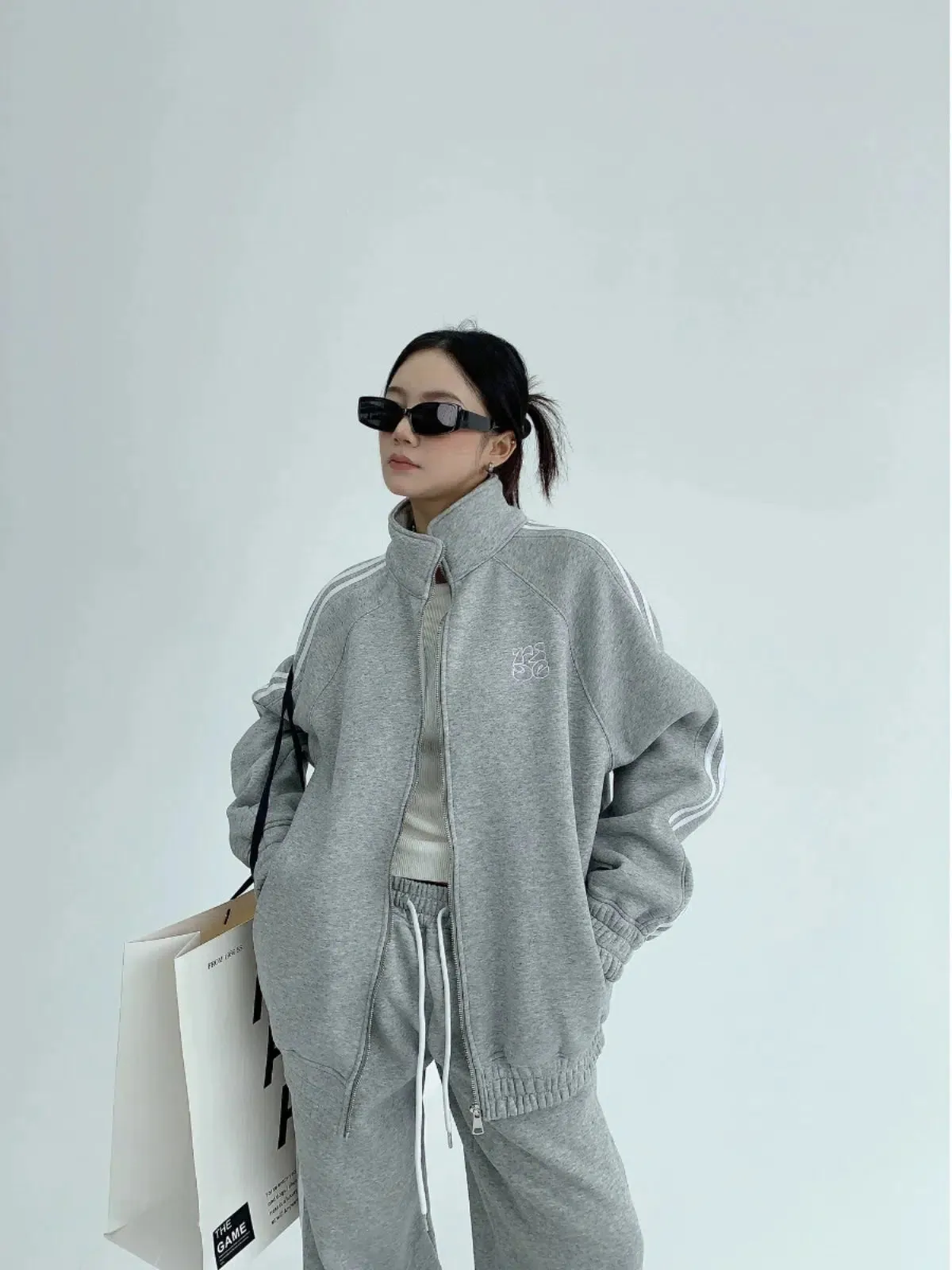 Casual Track Zipper Jacket Pants Suit