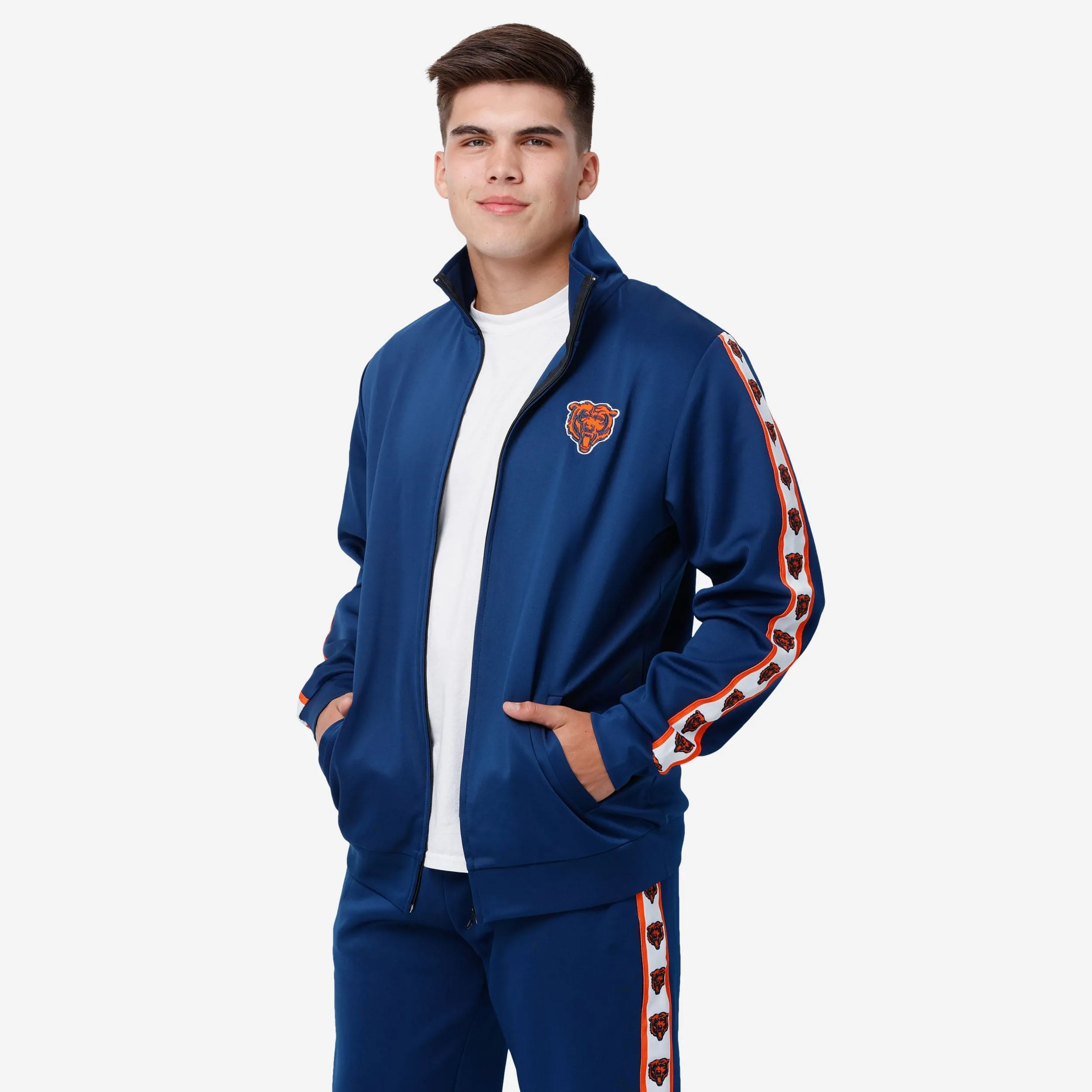 Chicago Bears Stripe Logo Track Jacket