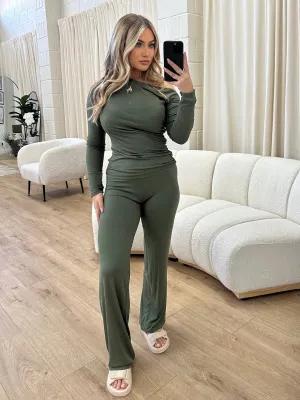 CINDY KHAKI 2 PIECE LOUNGE SET