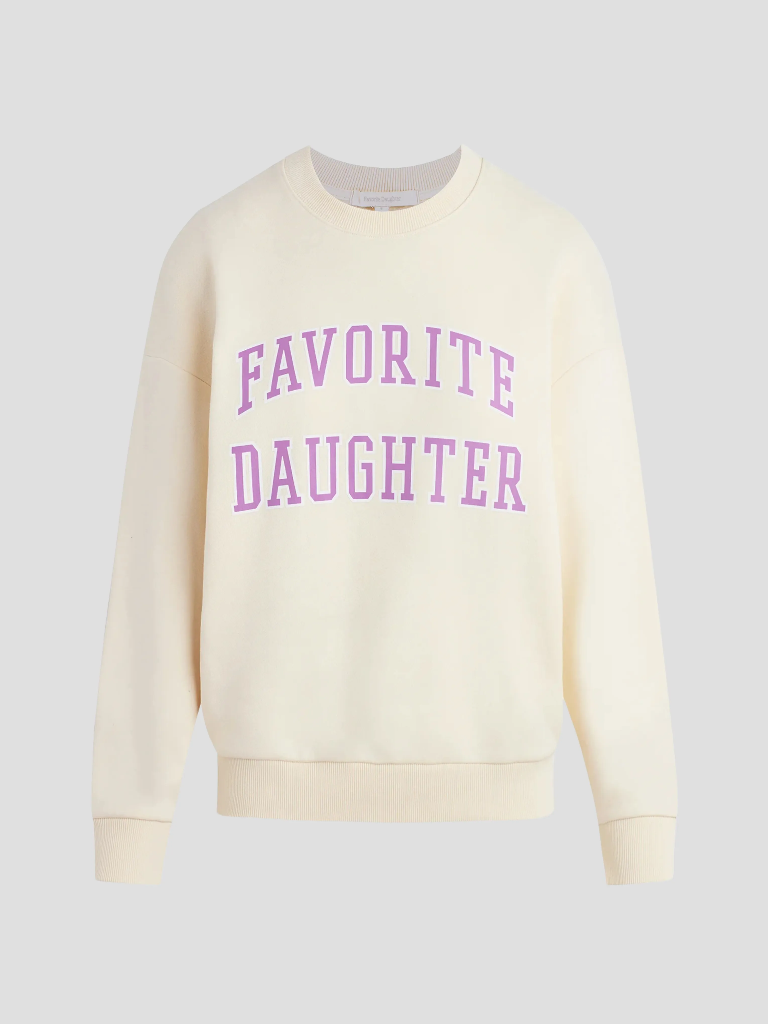 Collegiate Sweatshirt in White and Purple