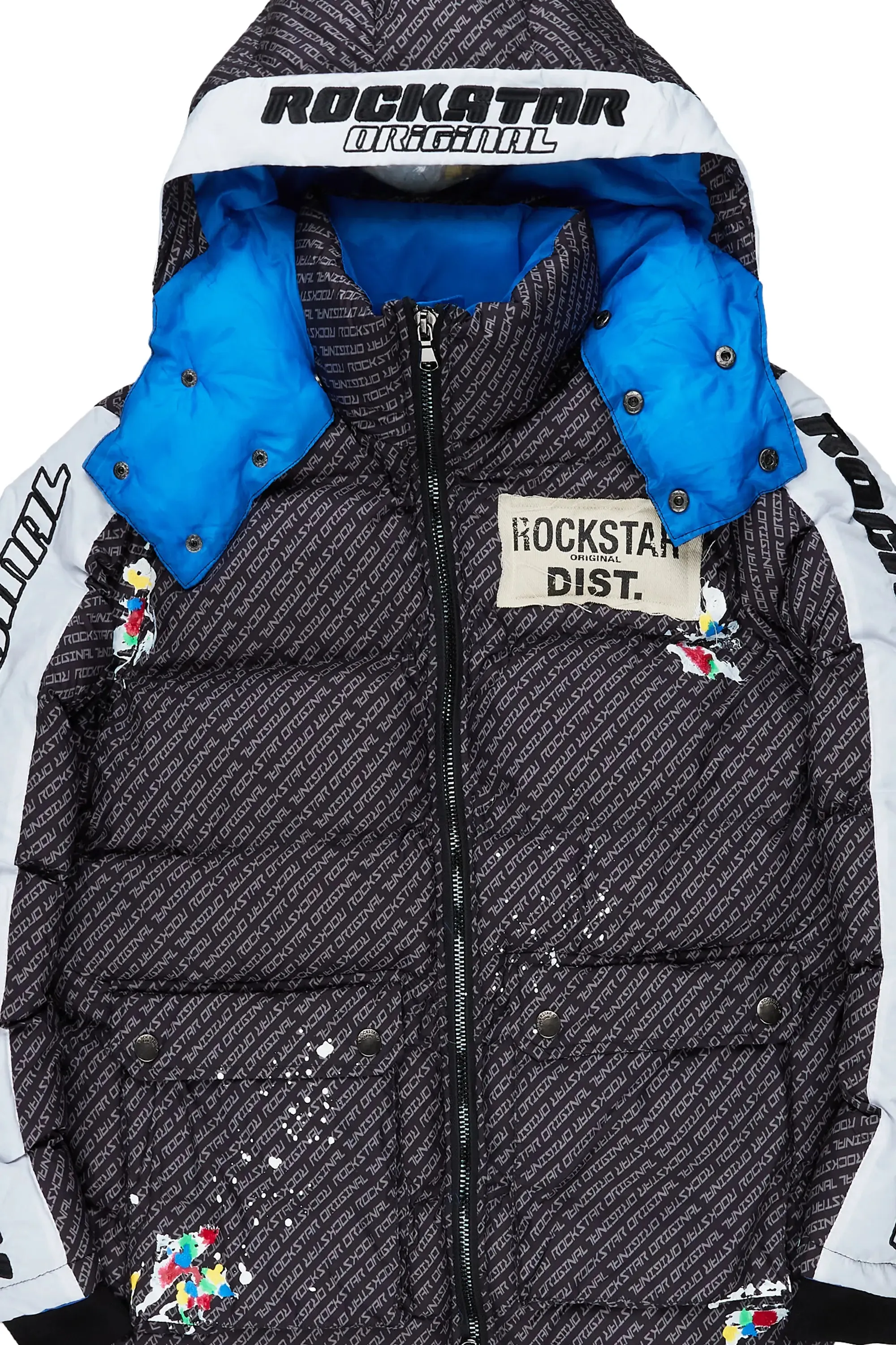 Connor Black Patchwork Puffer