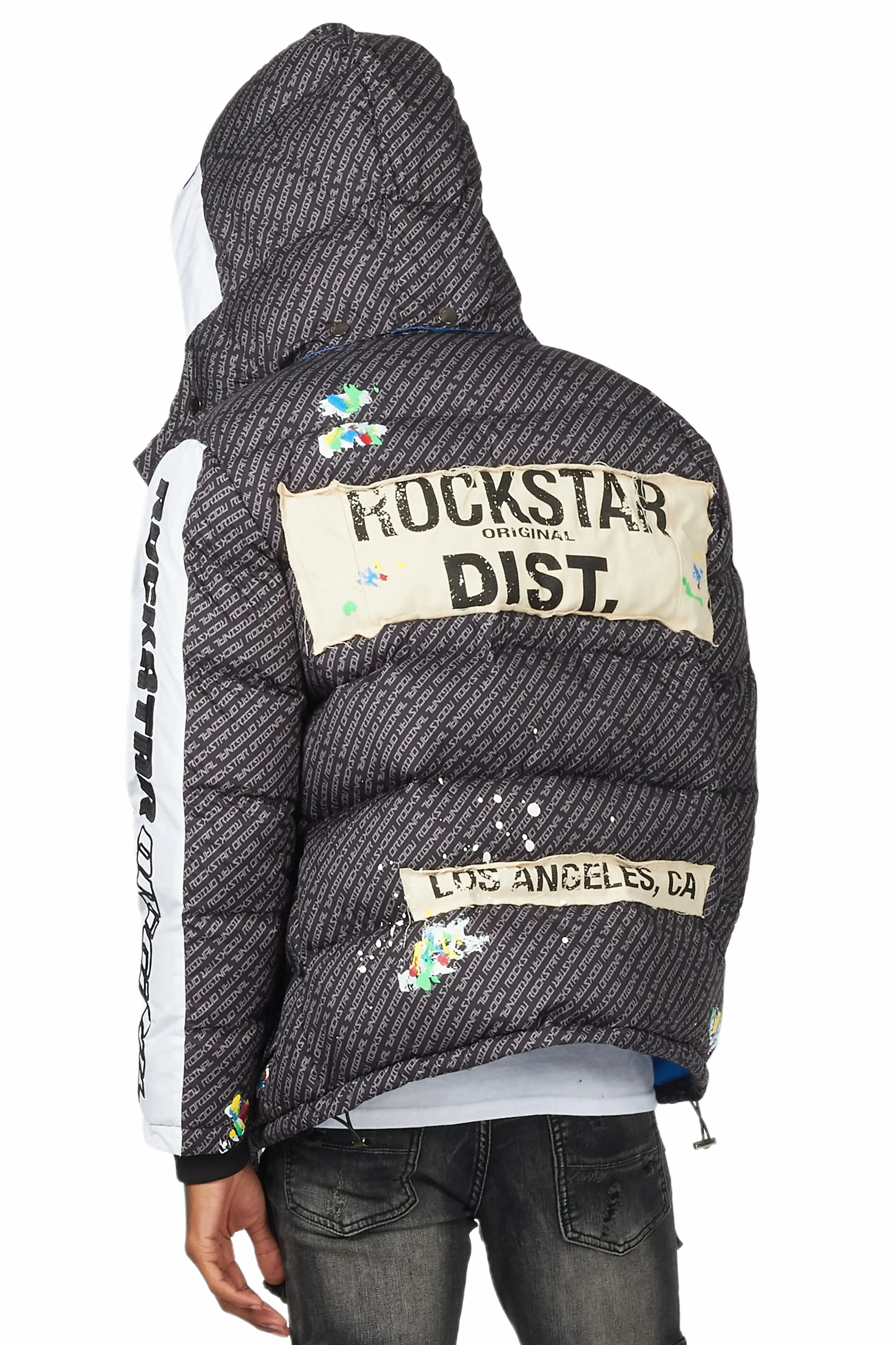 Connor Black Patchwork Puffer