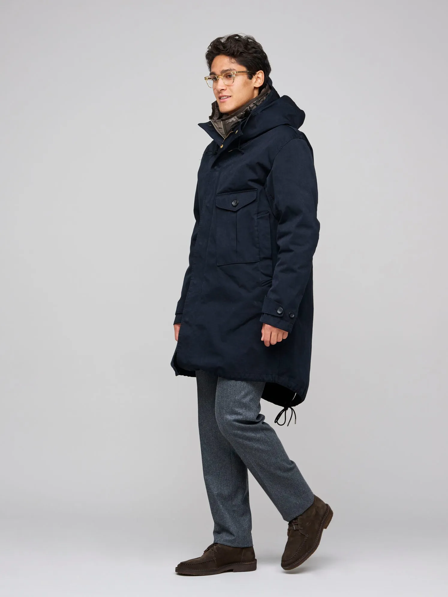 Cyclone Parka Navy (no visible logo), Brown Liner