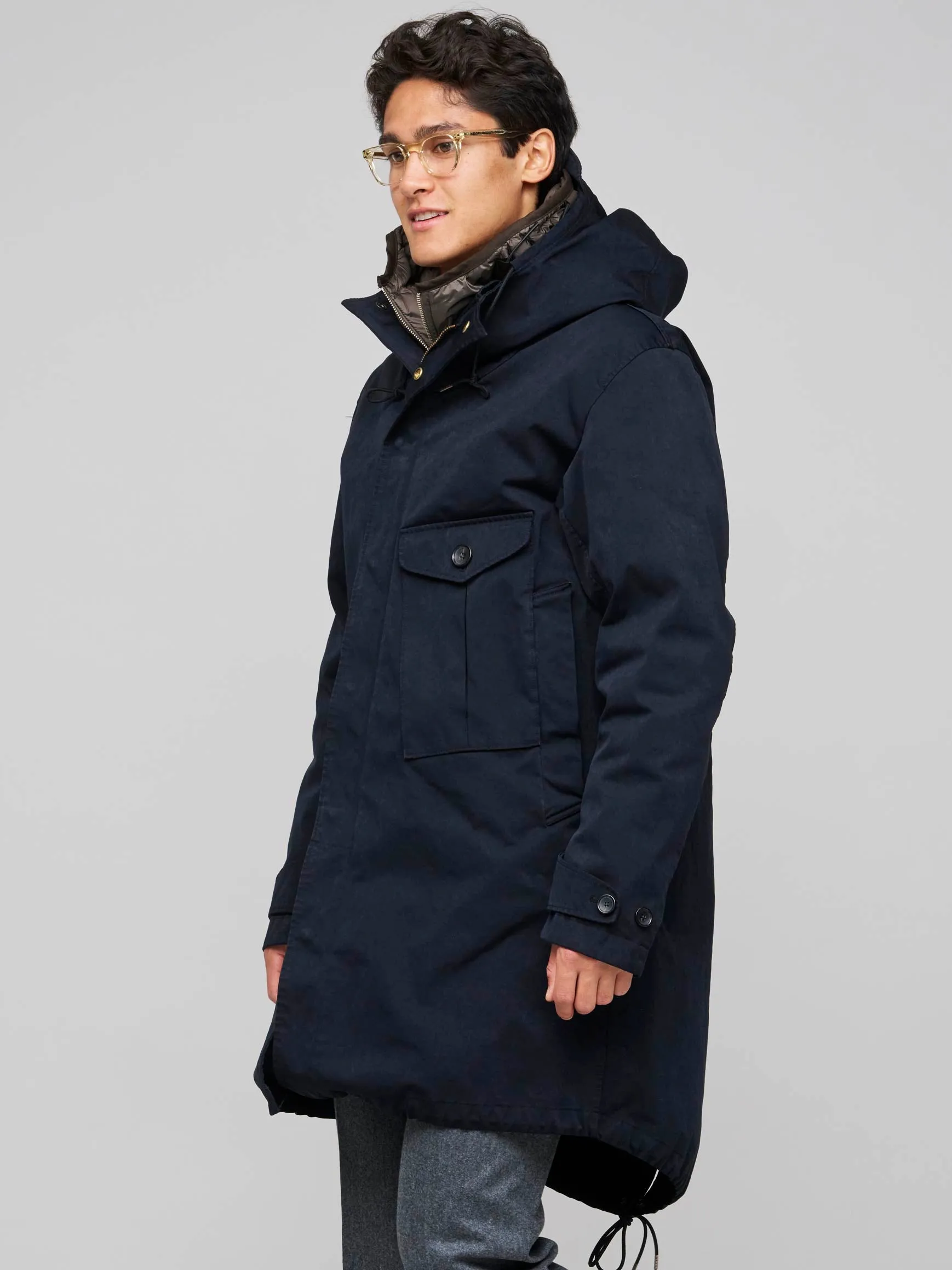 Cyclone Parka Navy (no visible logo), Brown Liner