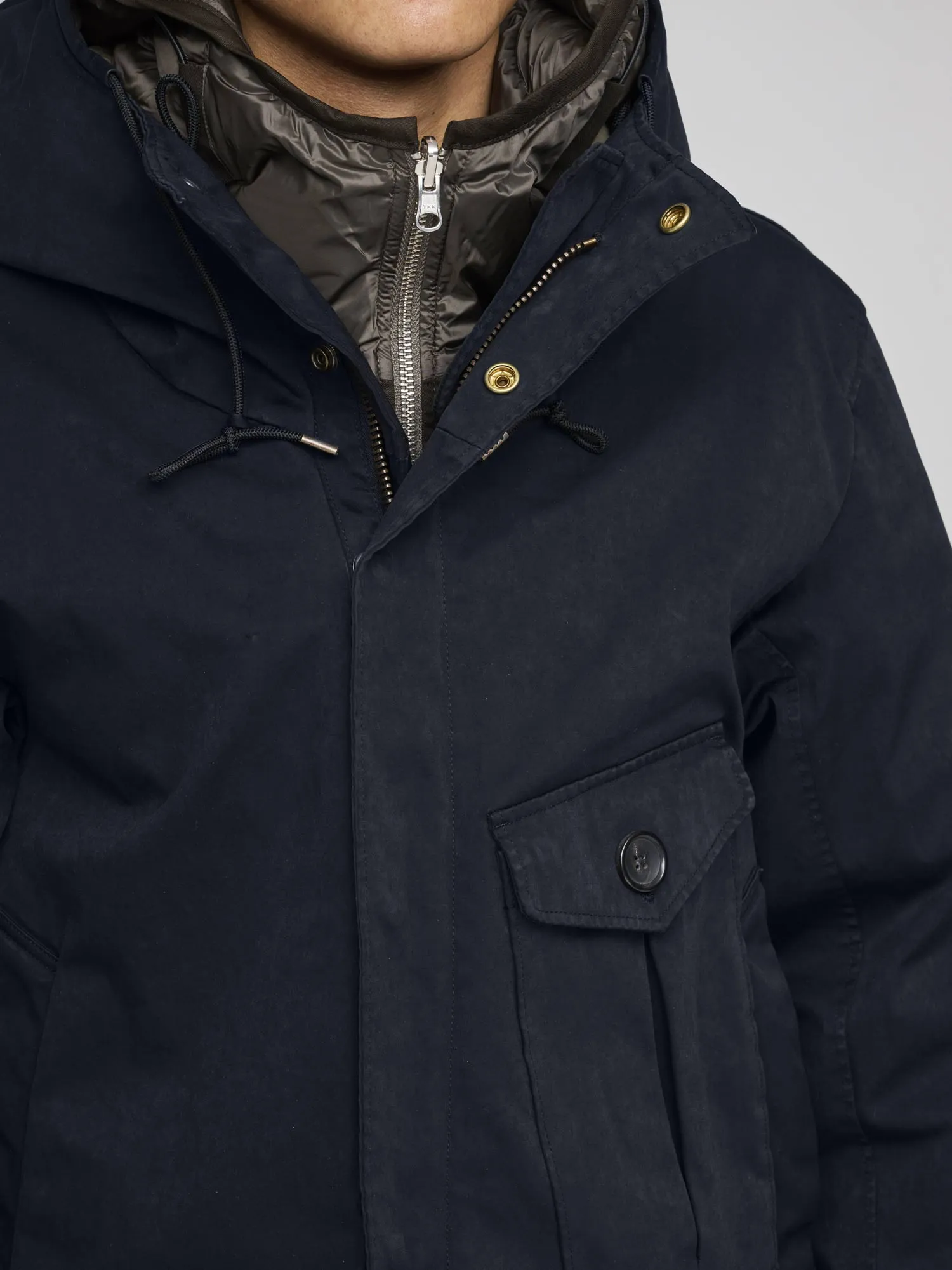 Cyclone Parka Navy (no visible logo), Brown Liner