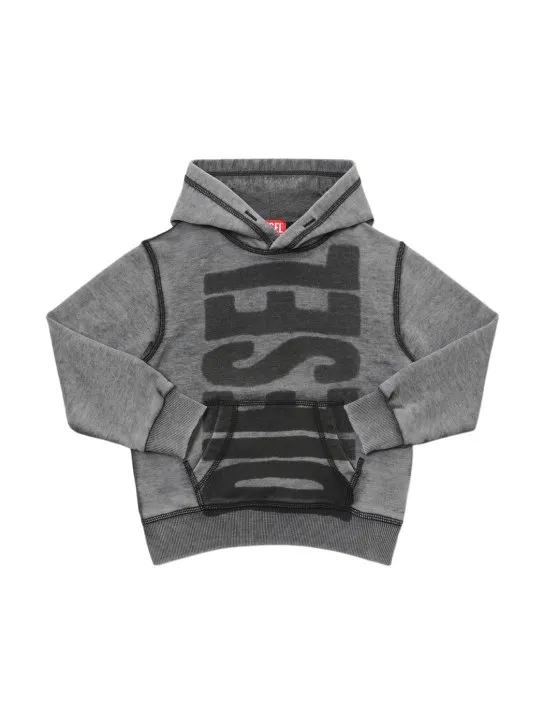 Diesel Kids   Logo cotton hooded sweatshirt 