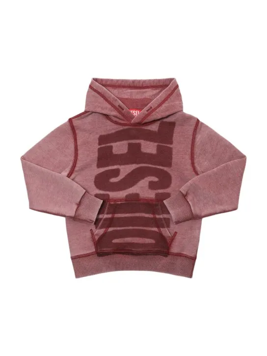 Diesel Kids   Logo cotton hooded sweatshirt 