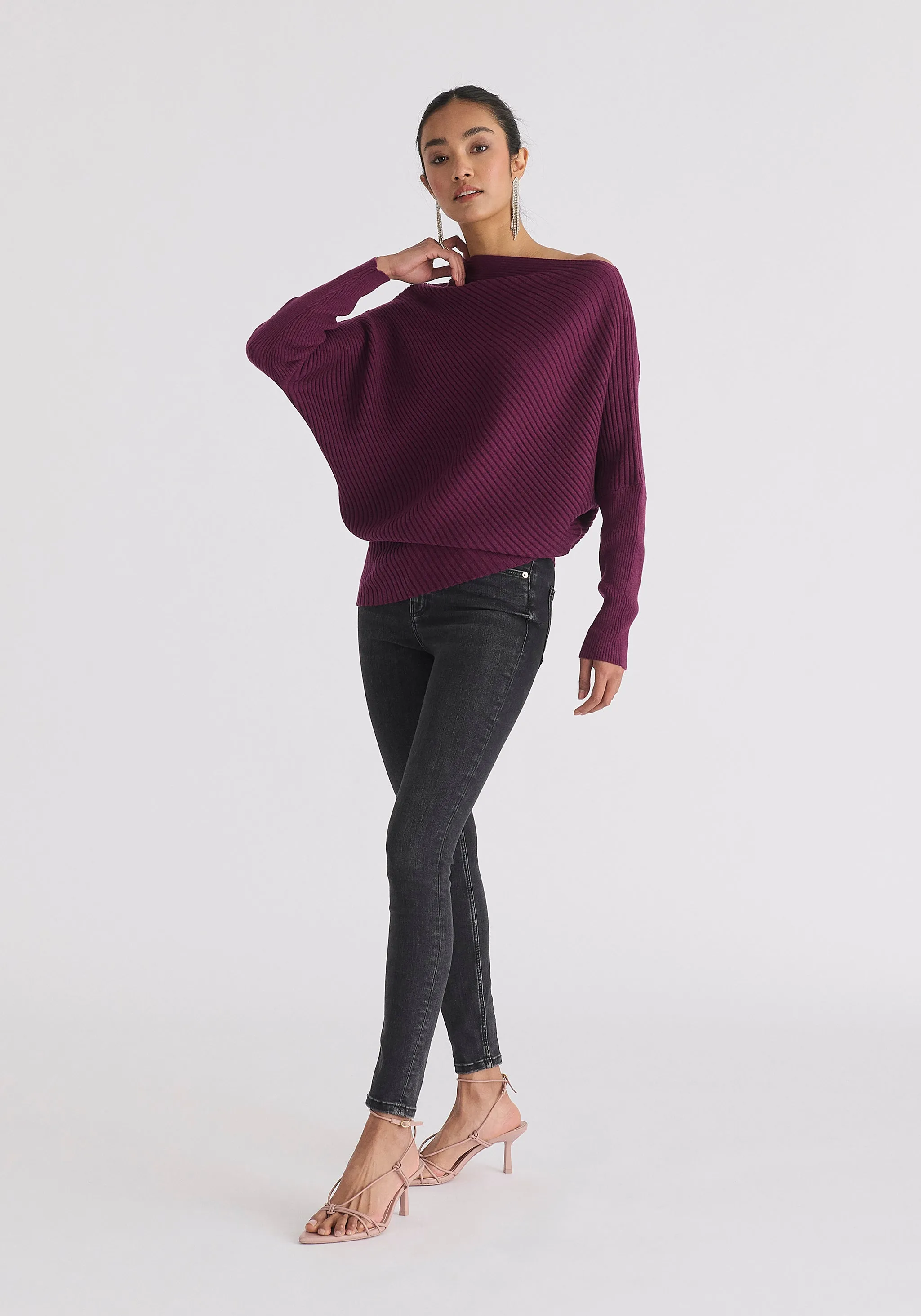 Draped Knitted Jumper