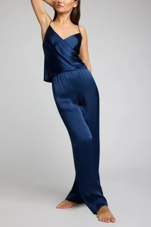 Eclipse Silk Track Pant in Navy