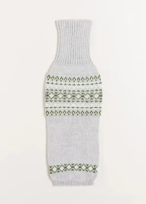 Fair Isle Dog Jumper in Grey (S-M)