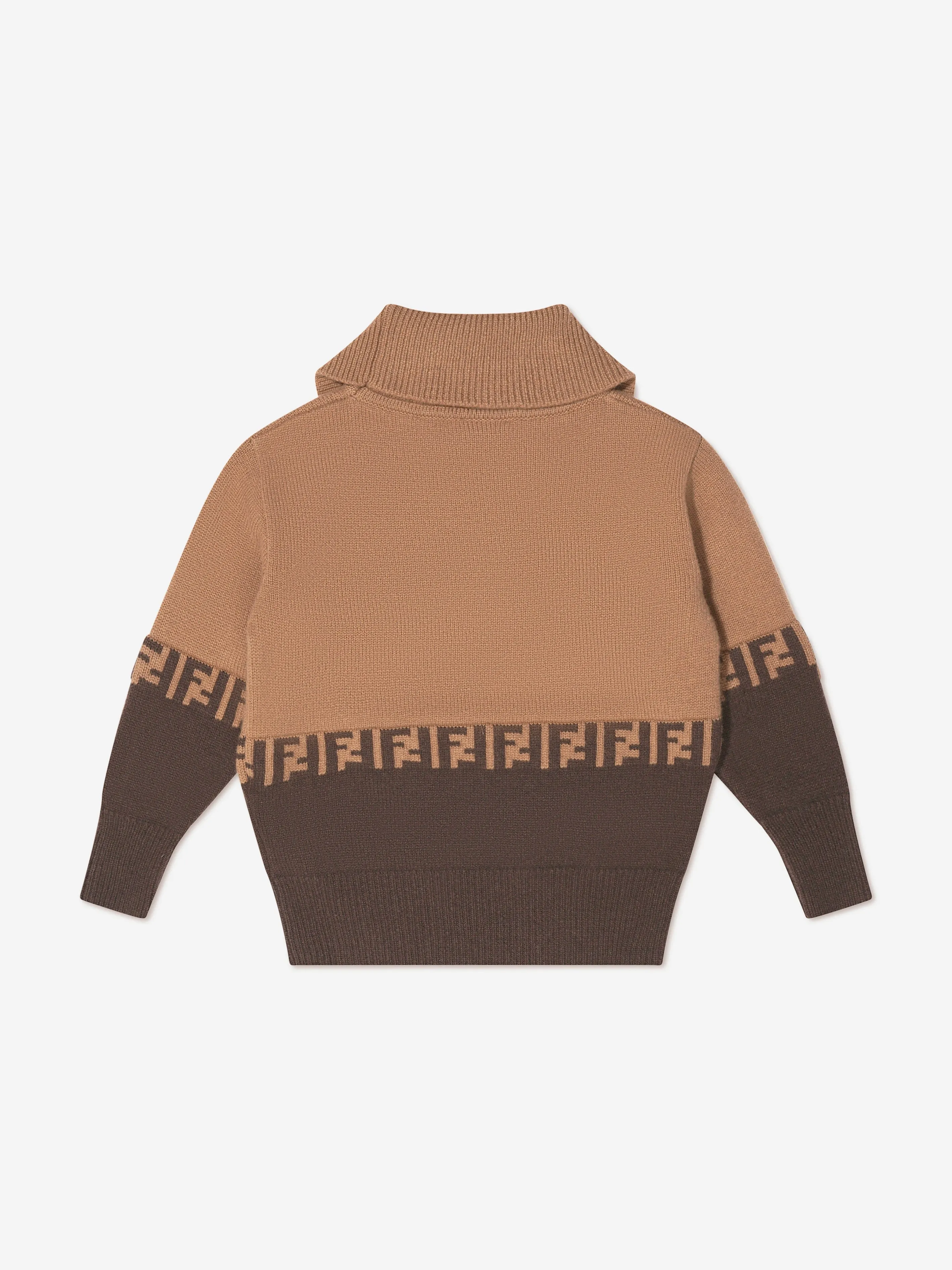 Fendi Boys Wool And Cashmere Roll Neck Jumper