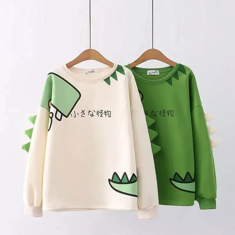 Fleece-lined Thickened Crew Neck Pullover Sweatshirt