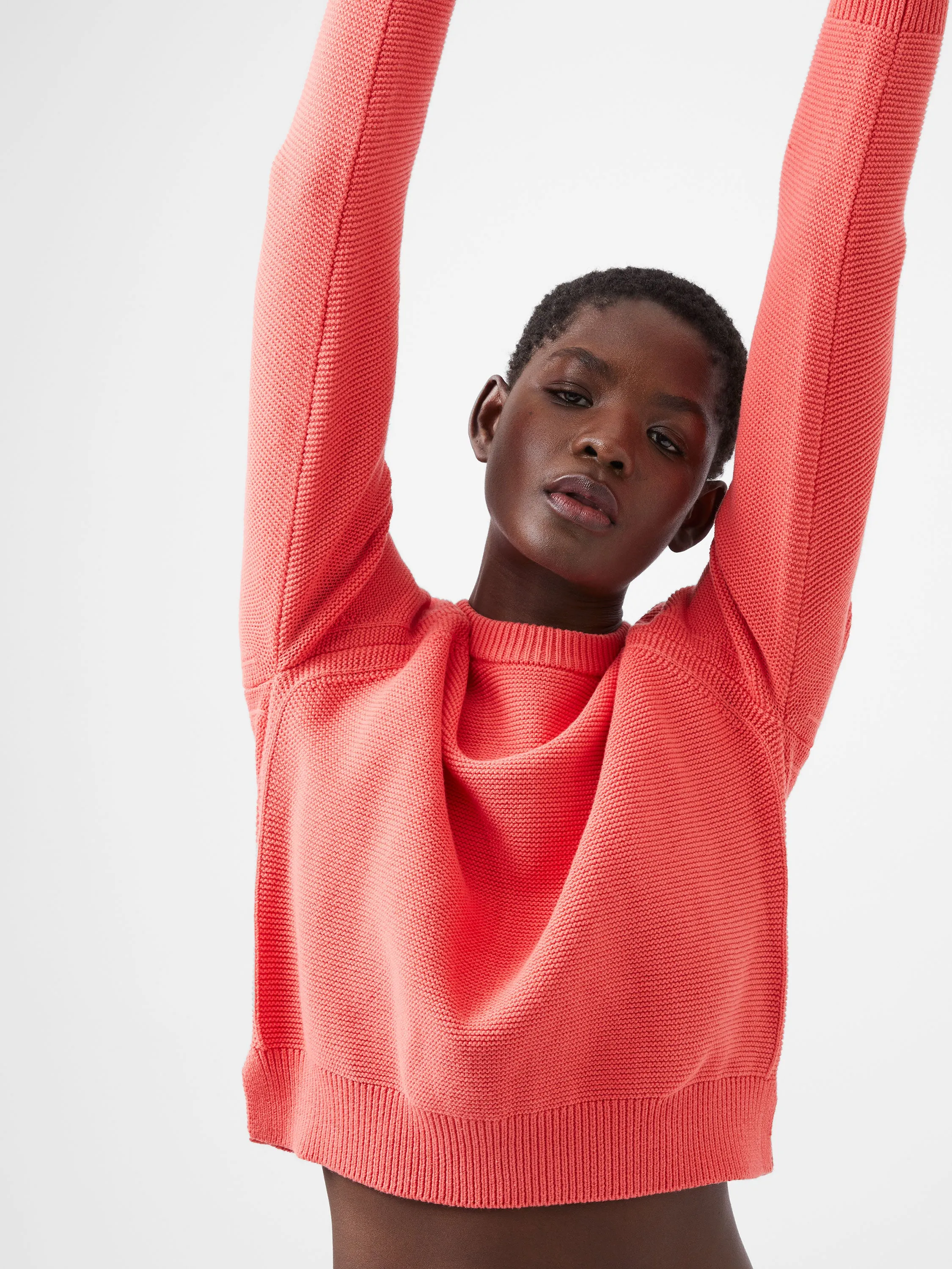 French Connection Lily Mozart Crew Neck Jumper-Cayenne Red-78XFE