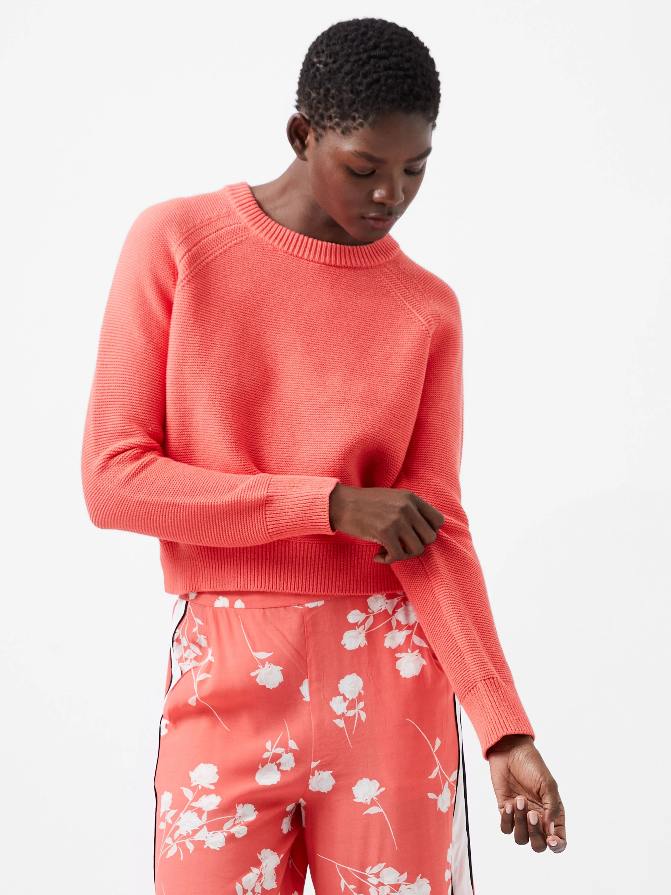 French Connection Lily Mozart Crew Neck Jumper-Cayenne Red-78XFE