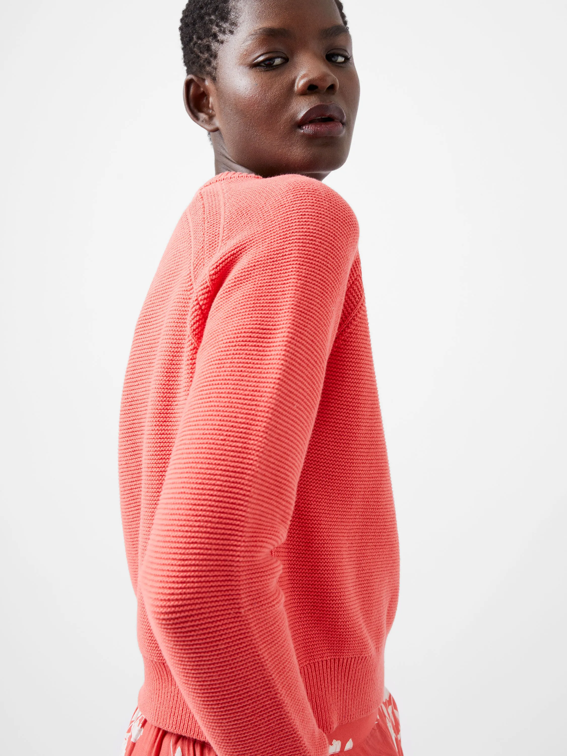 French Connection Lily Mozart Crew Neck Jumper-Cayenne Red-78XFE