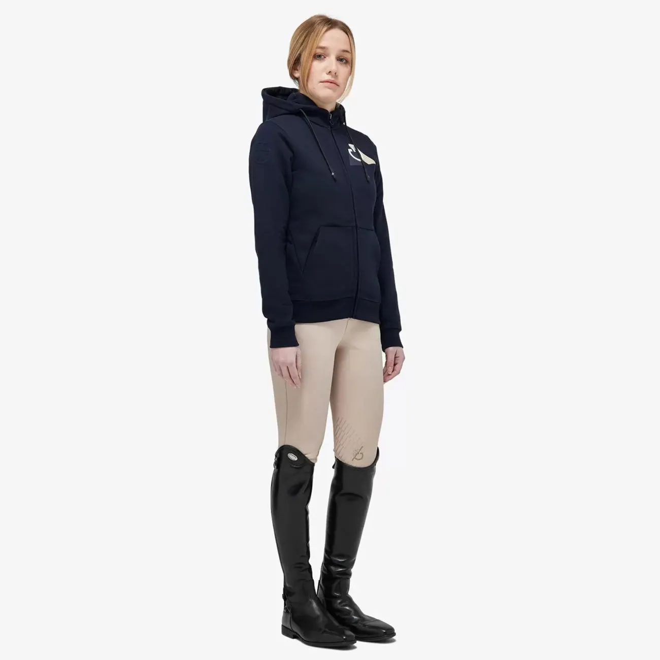 GIRL&#x27;S PIQU SWEATSHIRT WITH TEAM LOGO NAVY